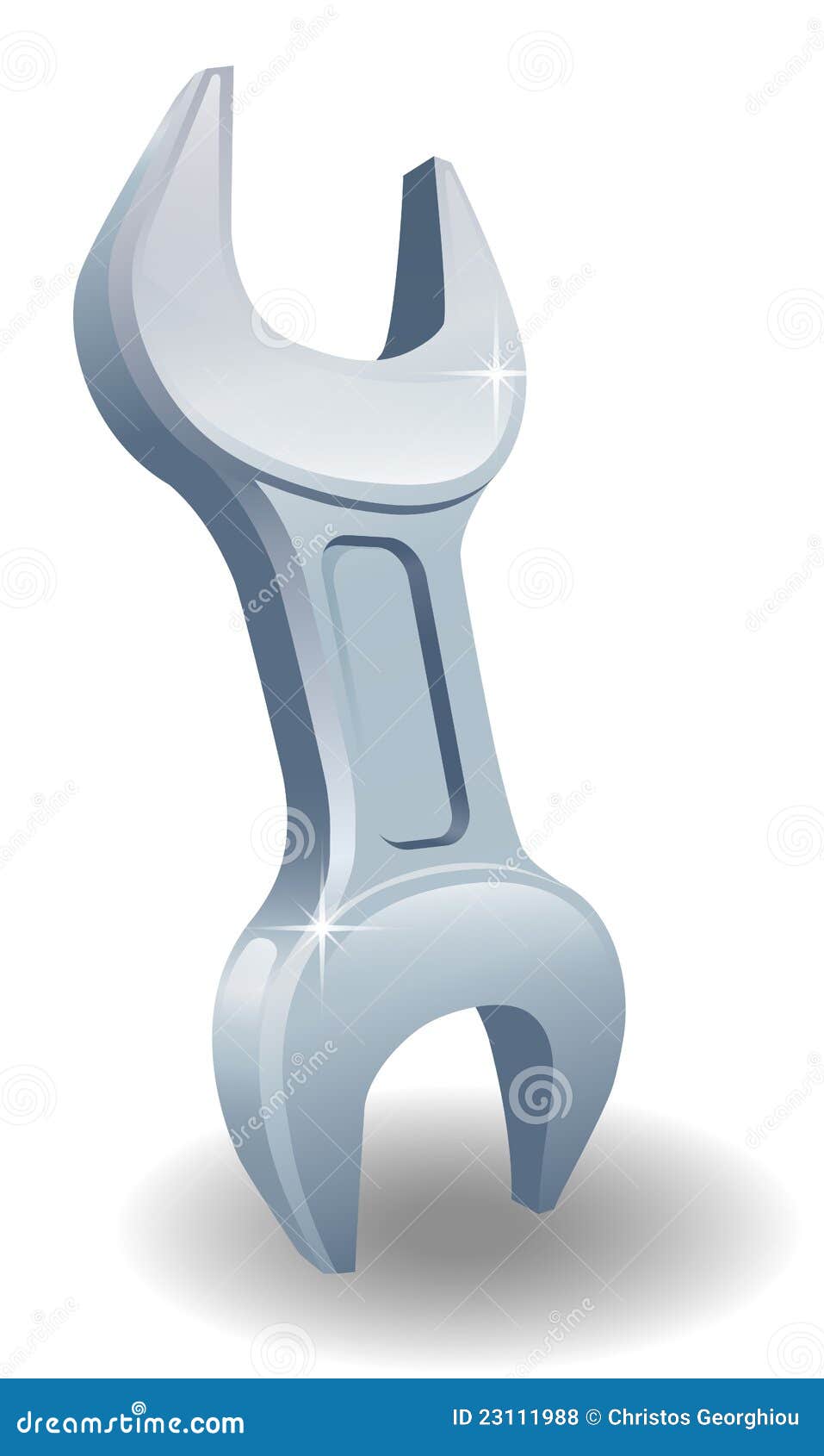 Cartoon Spanner Illustration Stock Vector Illustration of chrome
