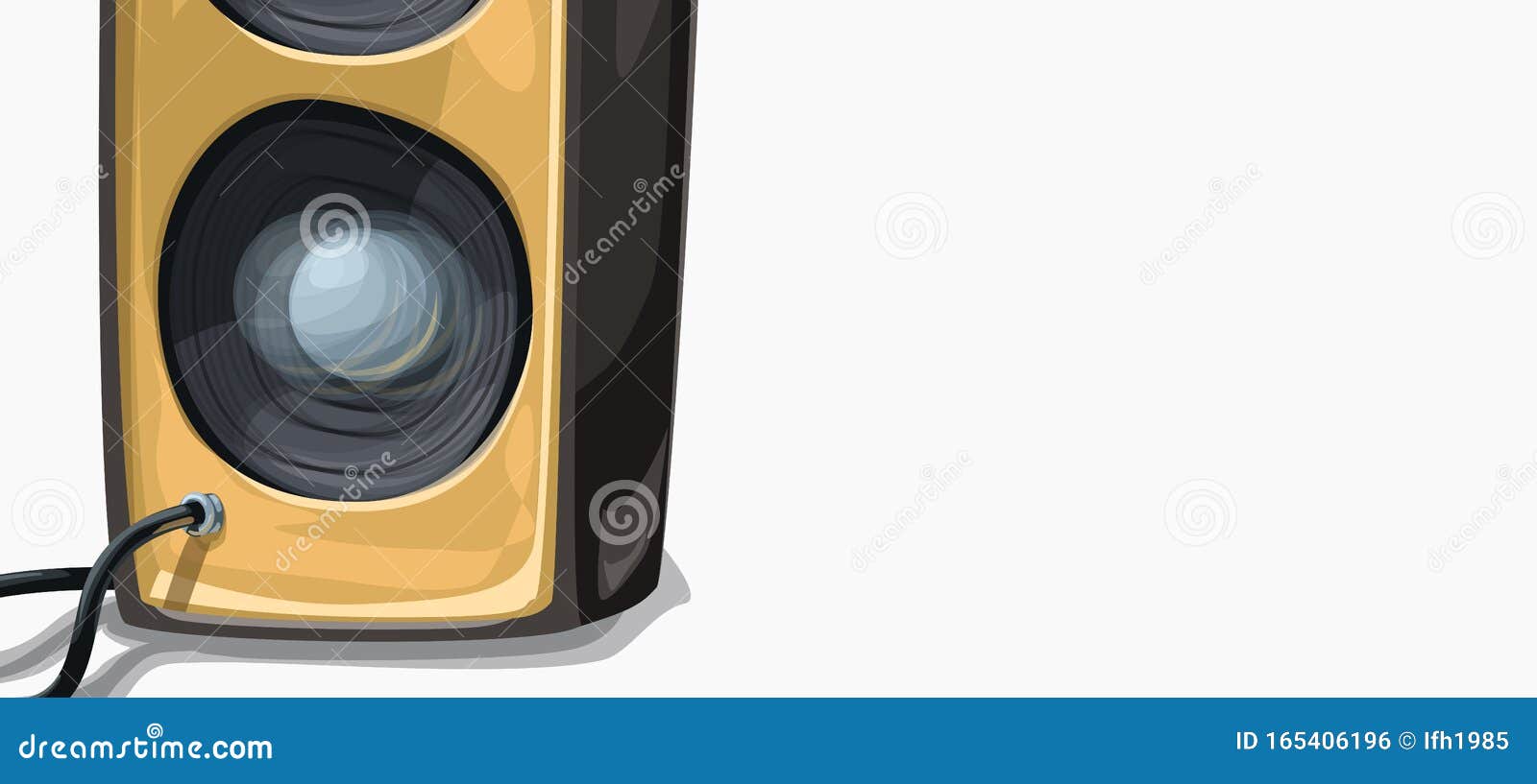 Cartoon Speaker on Wide Background Stock Vector - Illustration of bass,  music: 165406196