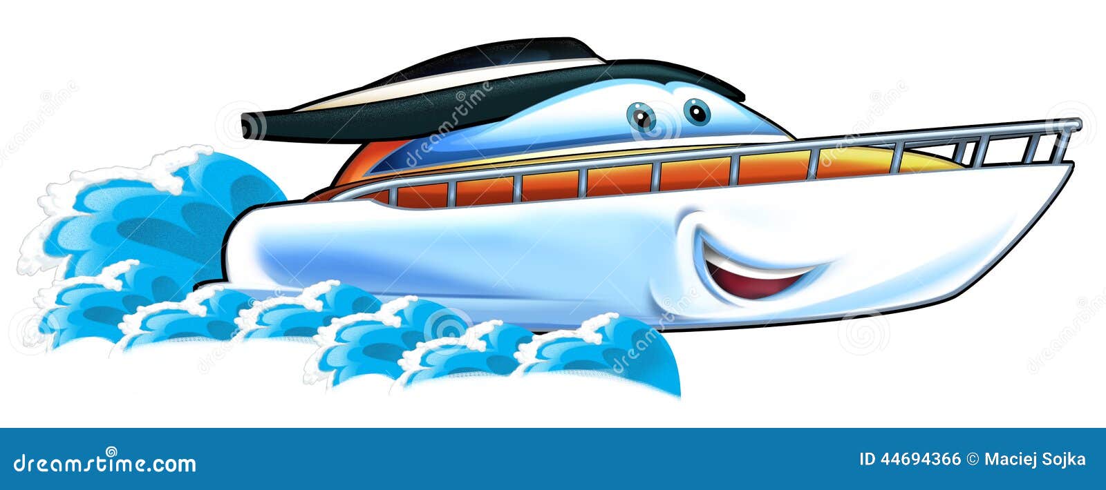 Cartoon speed boat stock illustration. Illustration of ocean - 44694366 Cartoon speed boat stock illustration. Illustration of ocean - 44694366