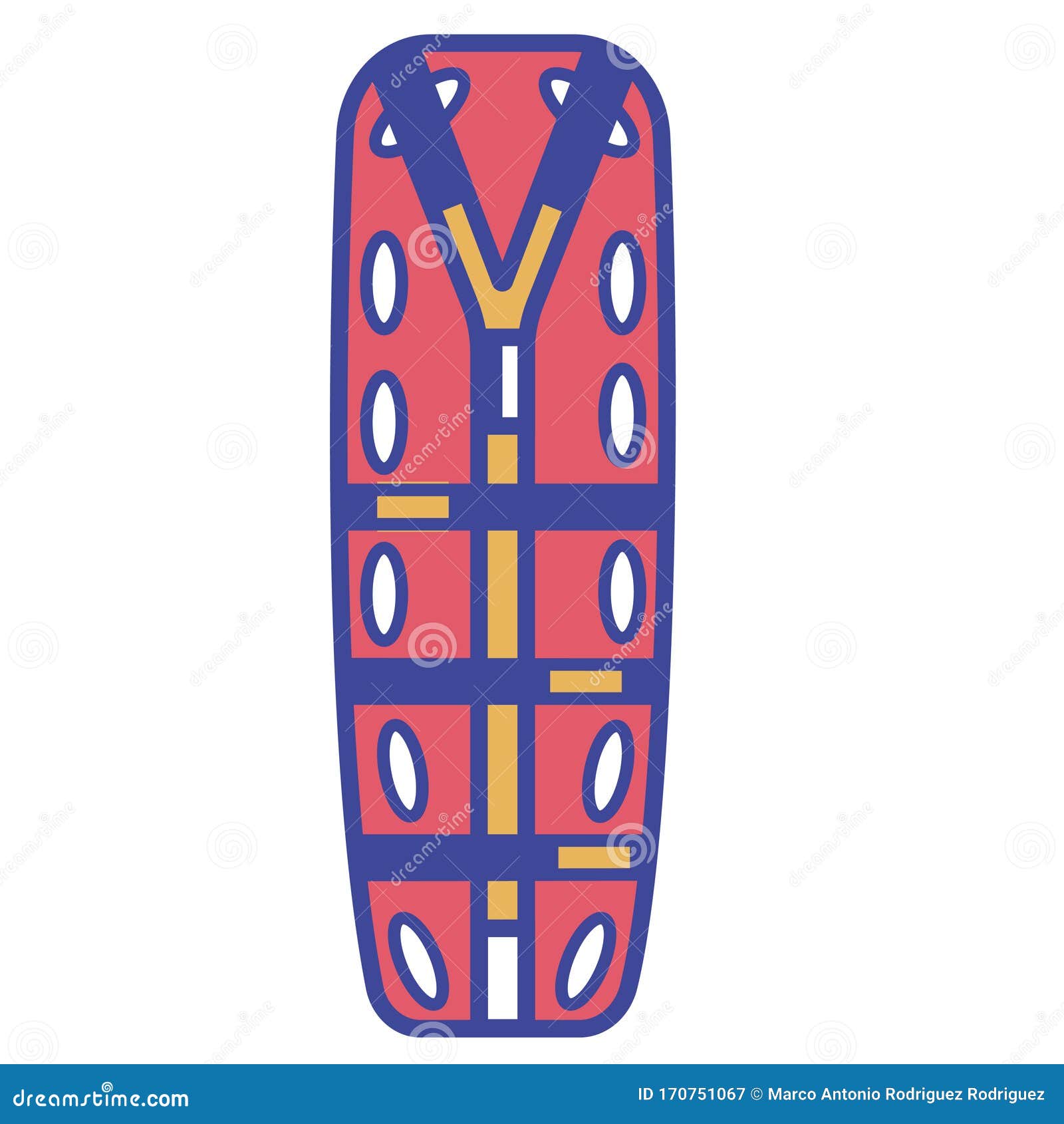 Cartoon Spinal Board Icon Illustration Isolated Stock Illustration