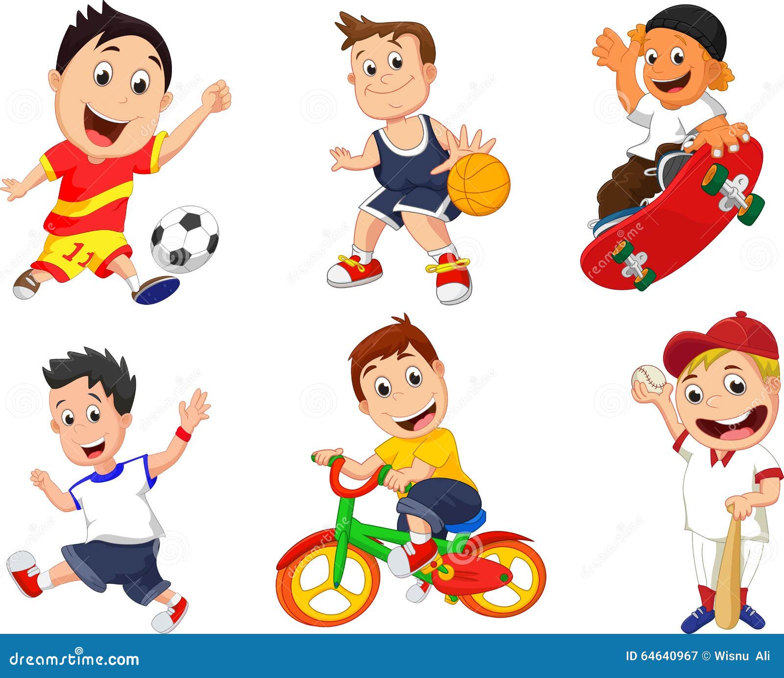 Cartoon Sport Player Icon Set Cartoon Vector | CartoonDealer.com #19471749