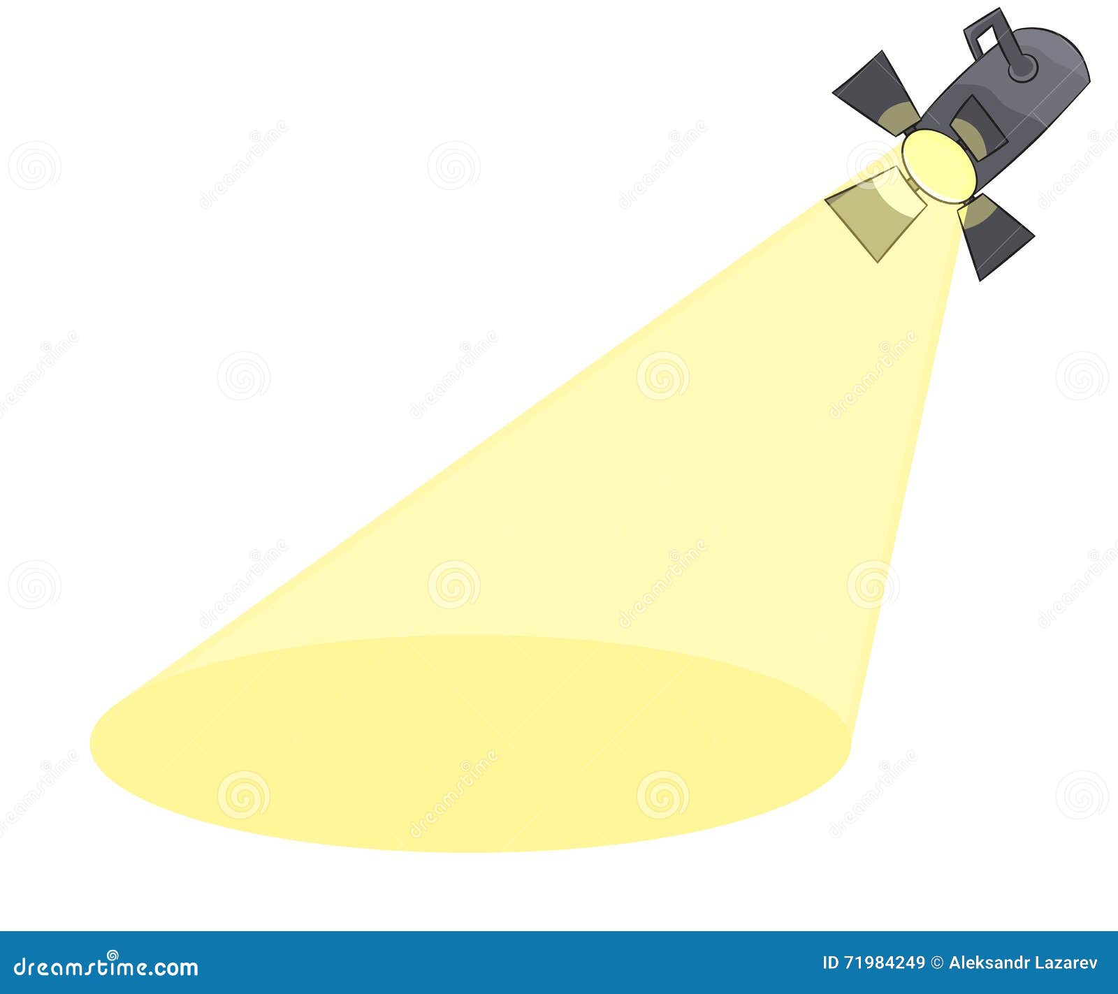 Cartoon Spotlight Projecting To Blank Stage Stock Vector Illustration