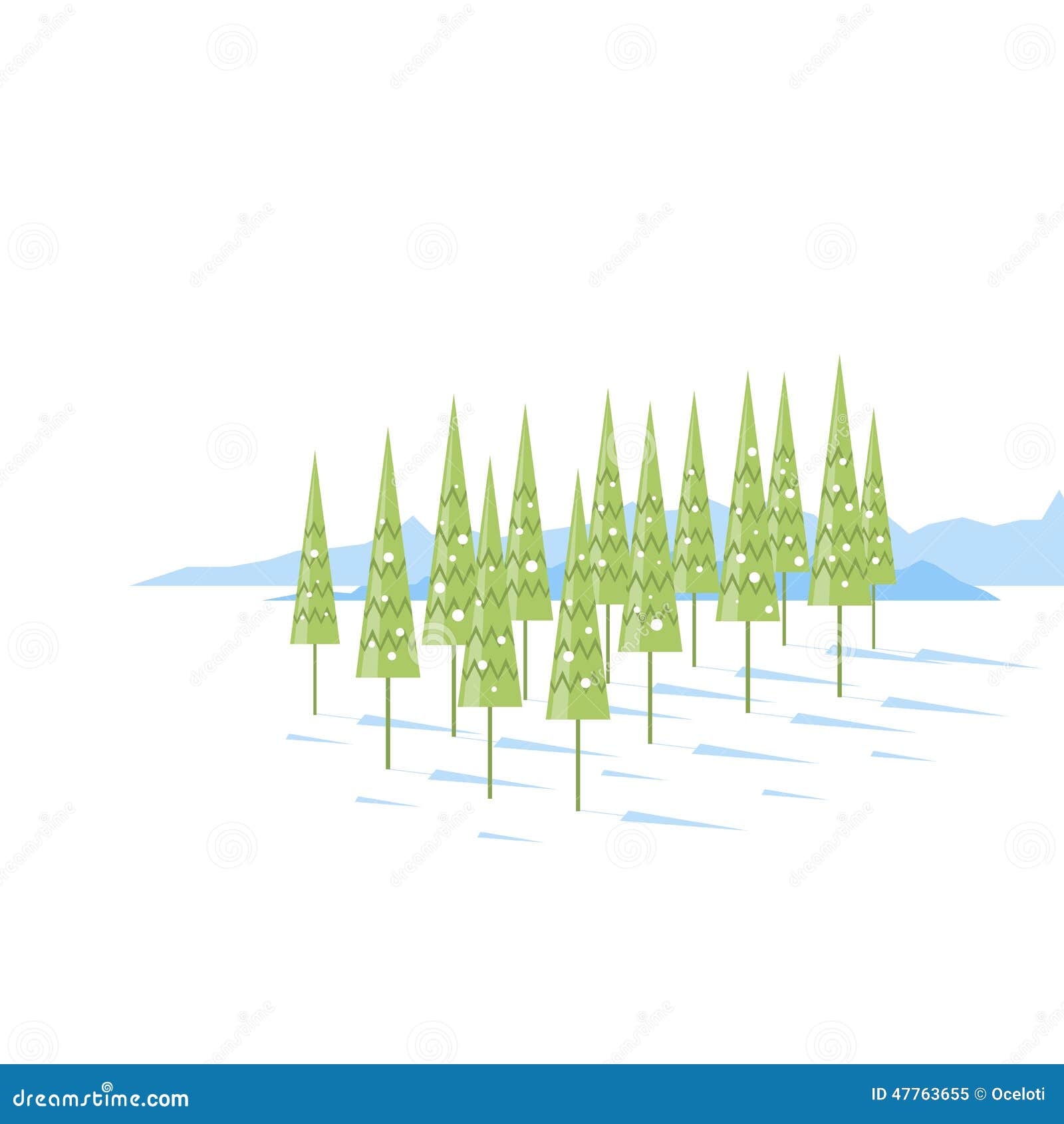 Cartoon Spruce Trees stock vector. Illustration of spruce - 47763655