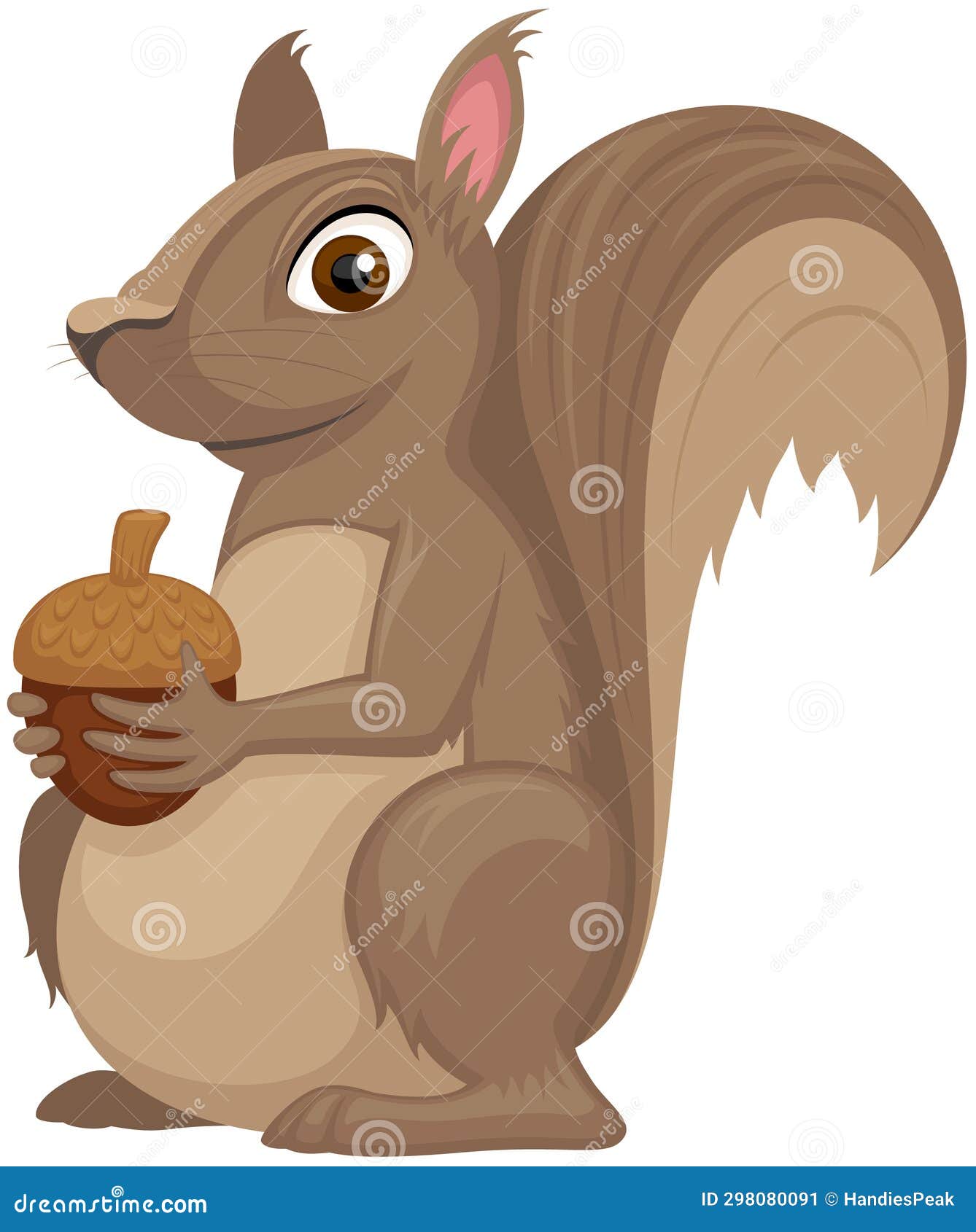 Cartoon Squirrel Holding Acorn Stock Illustration Illustration of