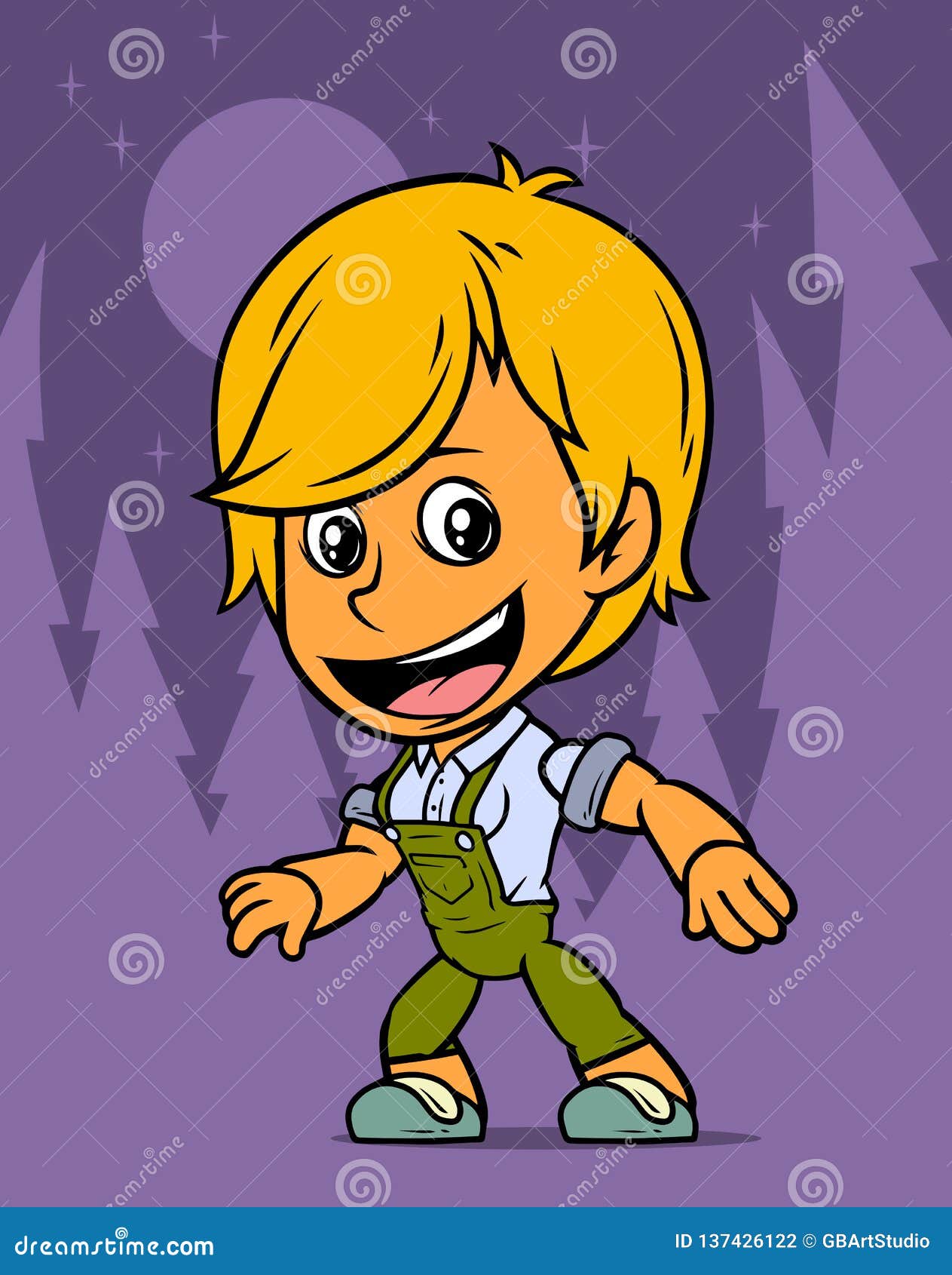 Download Cartoon Standing Farmer Boy Character Stock Vector ...