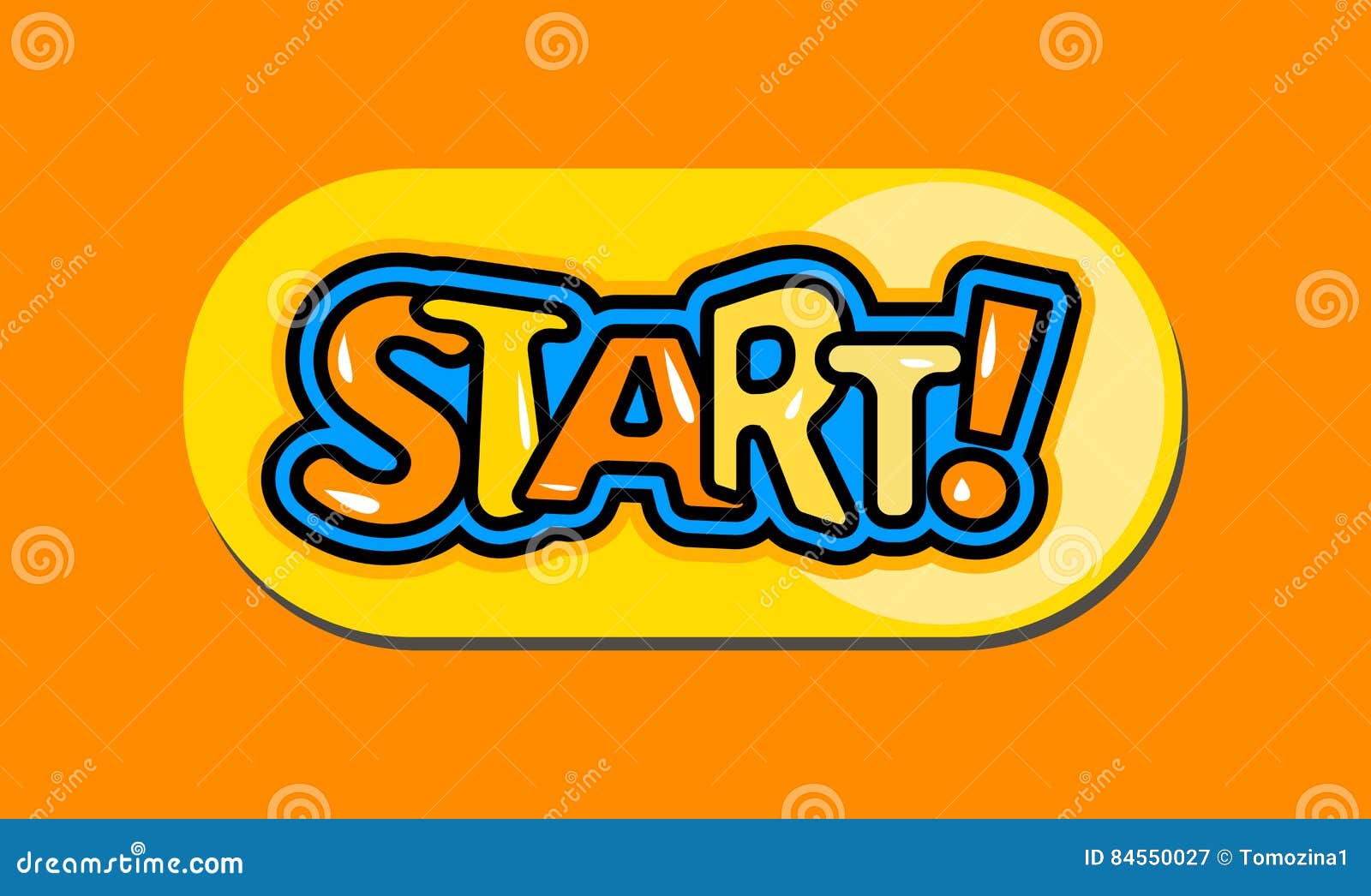 Cartoon start button stock vector. Illustration of 84550027