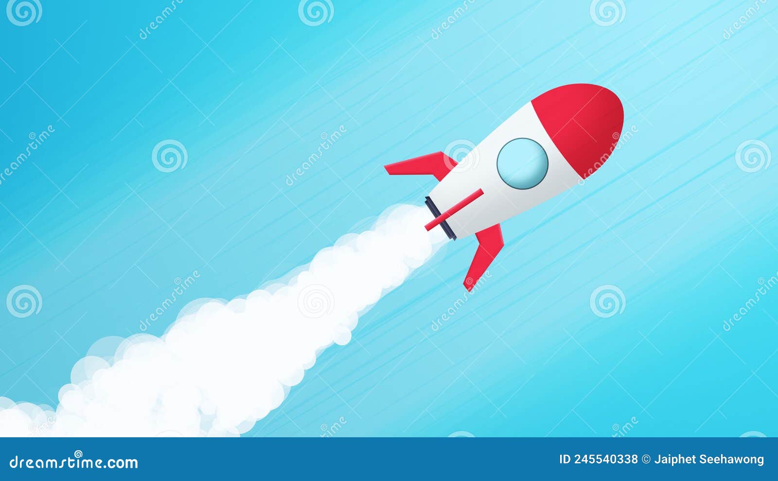 Cartoon Startup Rocket Jet Super Fast Speed Lines Flying into the Blue Sky  Background Stock Photo - Image of mission, goal: 245540338