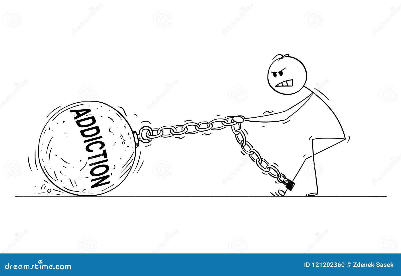 Cartoon of Man Pulling Big Iron Ball with Addiction Text Chained To His Leg Stock Vector - Illustration of depressed, addiction: 121202360 Cartoon of Man Pulling Big Iron Ball with Addiction Text Chained To His Leg Stock Vector - Illustration of depressed, addiction: 121202360