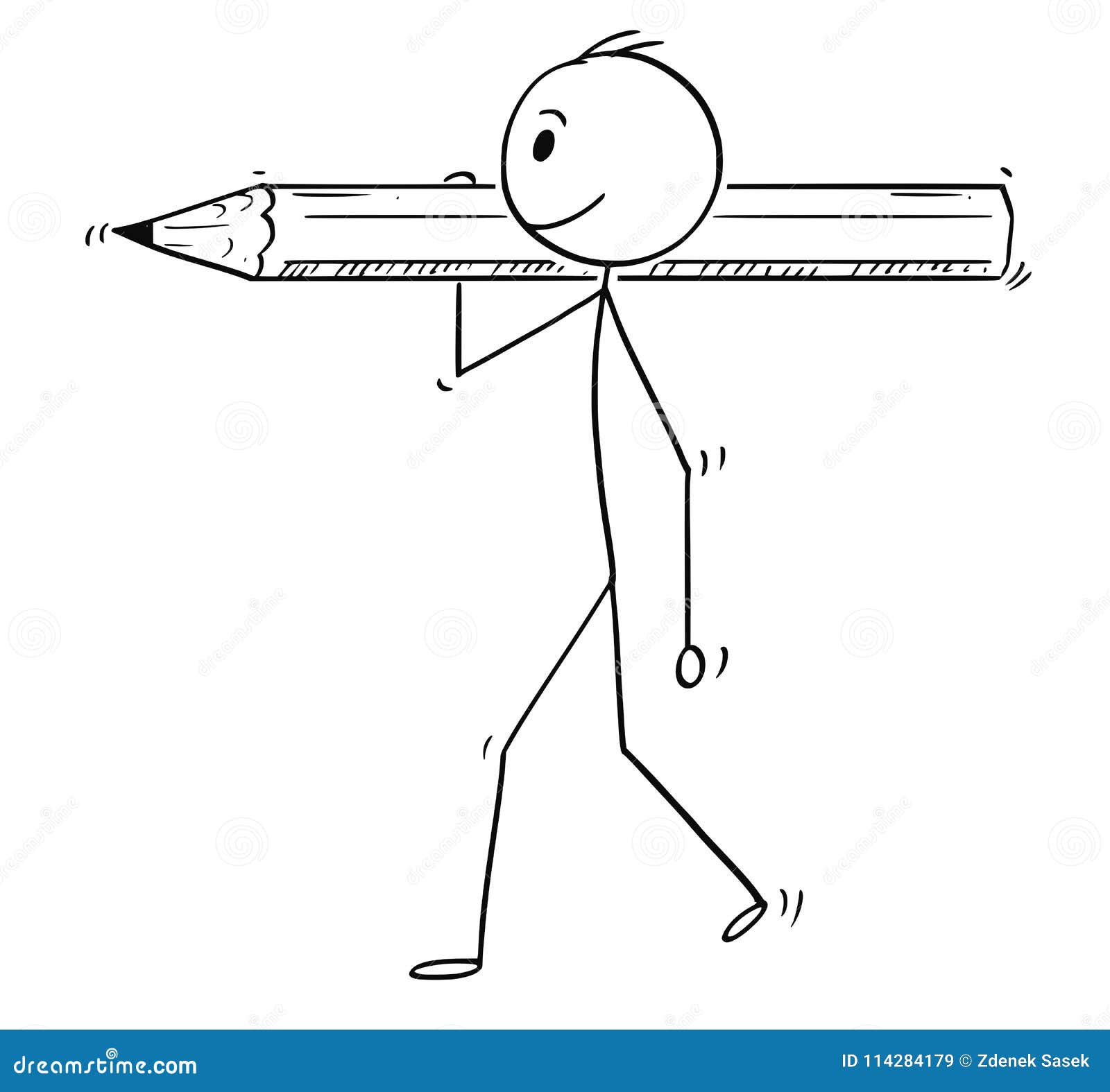 Stick Man Pencil Stock Illustrations – 615 Stick Man Pencil Stock