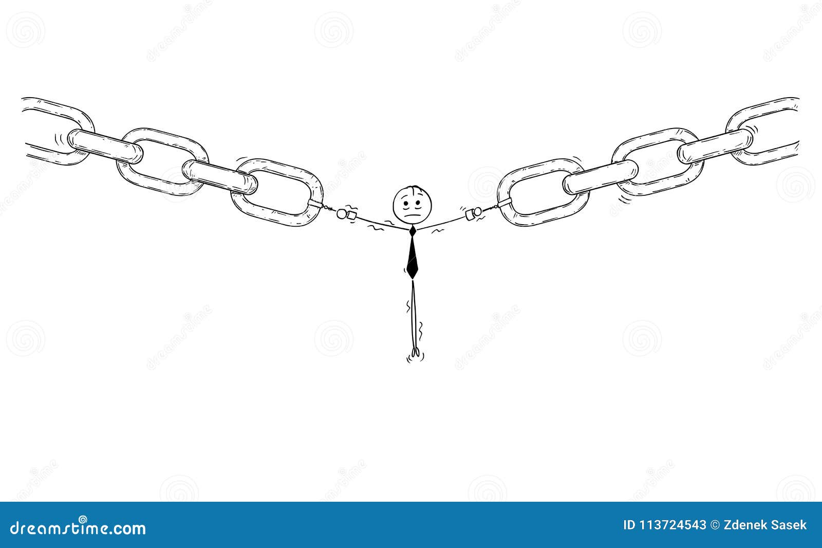 Cartoon of Businessman or User or Employee As the Weakest Link of Chain  Stock Vector - Illustration of metaphor, cartoon: 113724543