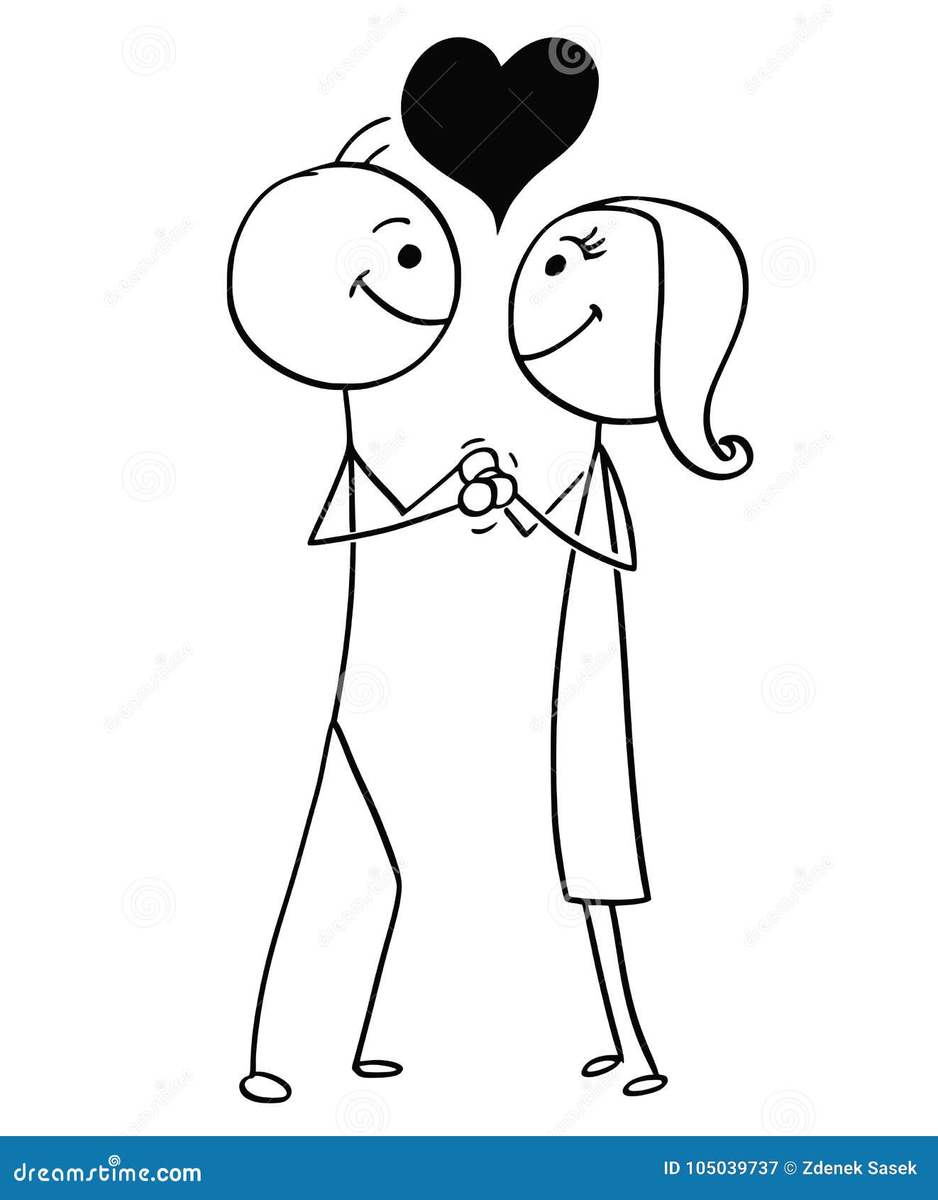 Vector Stick Man Cartoon of Man and Woman in Love Stock Vector -  Illustration of smiley, couple: 105039737, stick man drawing 