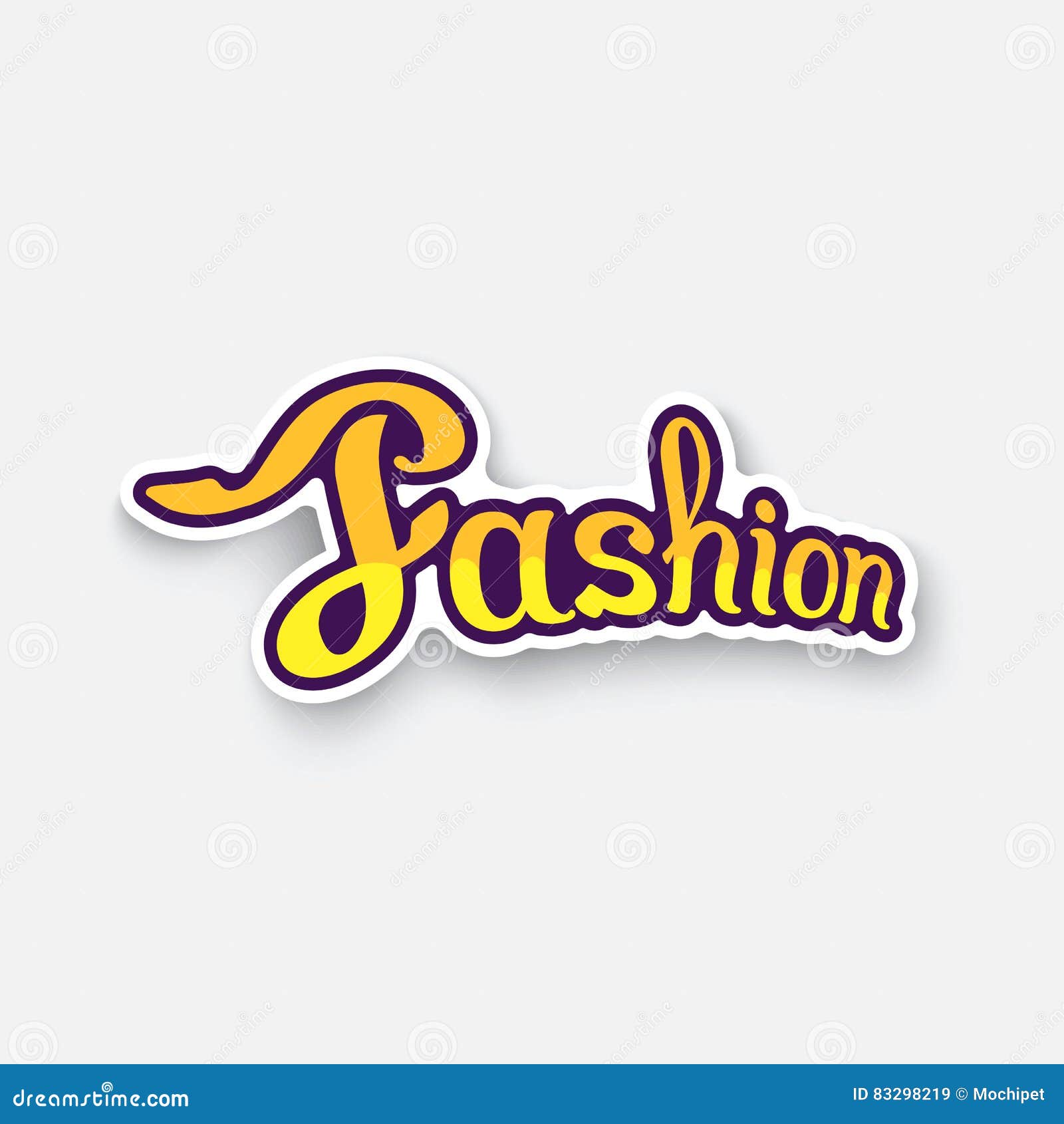 Cartoon Sticker with the Word Fashion Stock Vector - Illustration of ...