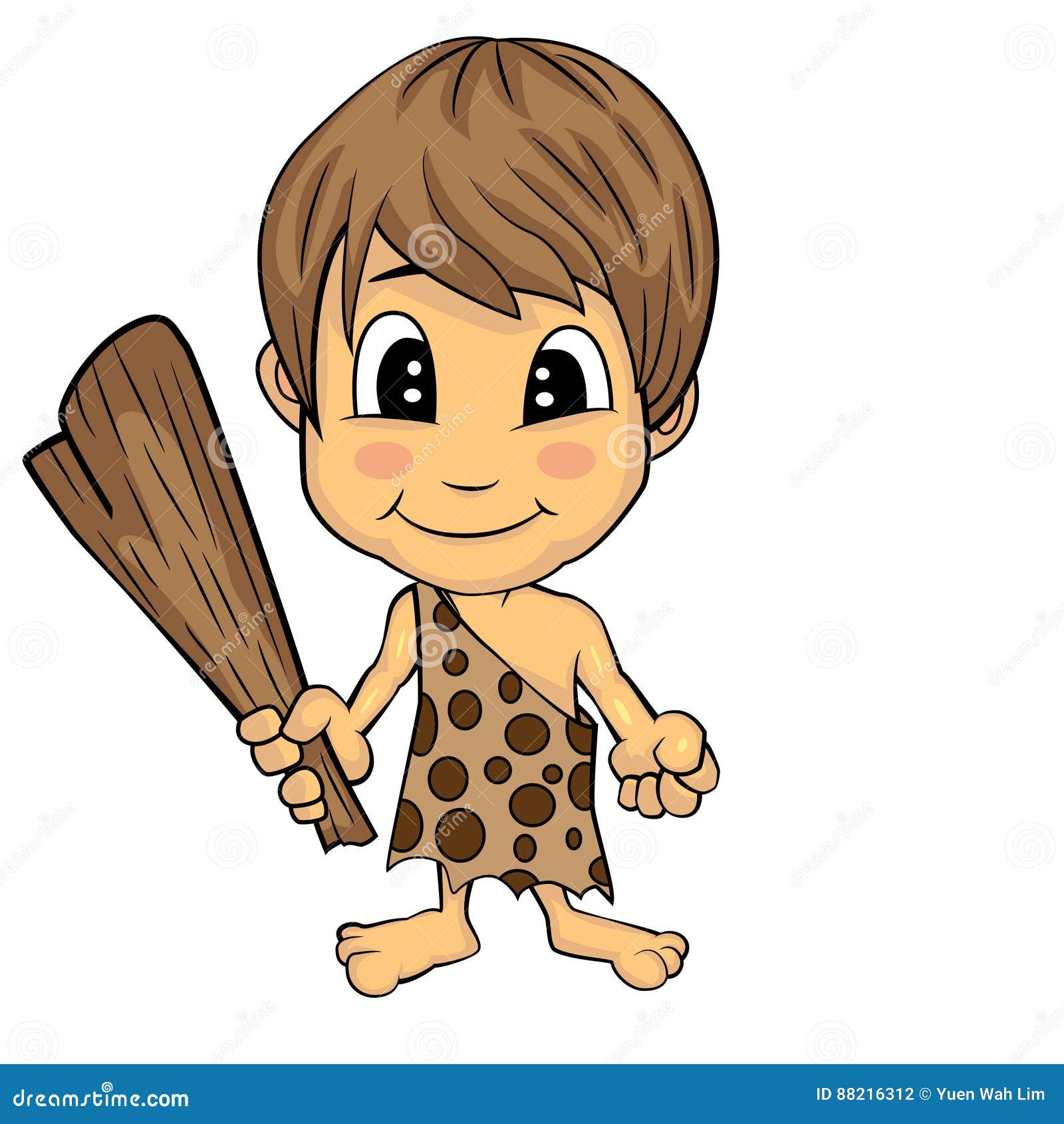 Cartoon Stone Age Cute Cave Boy Stock Vector - Illustration of ancient,  isolated: 88216312