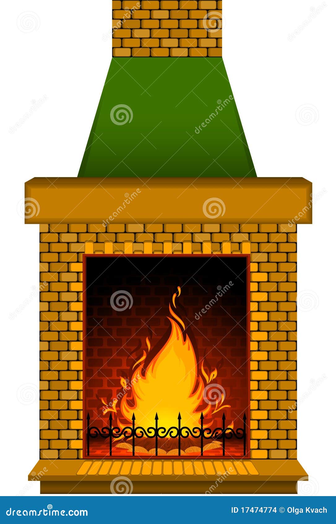 Cartoon Stone Fire-place Stock Images - Image: 17474774