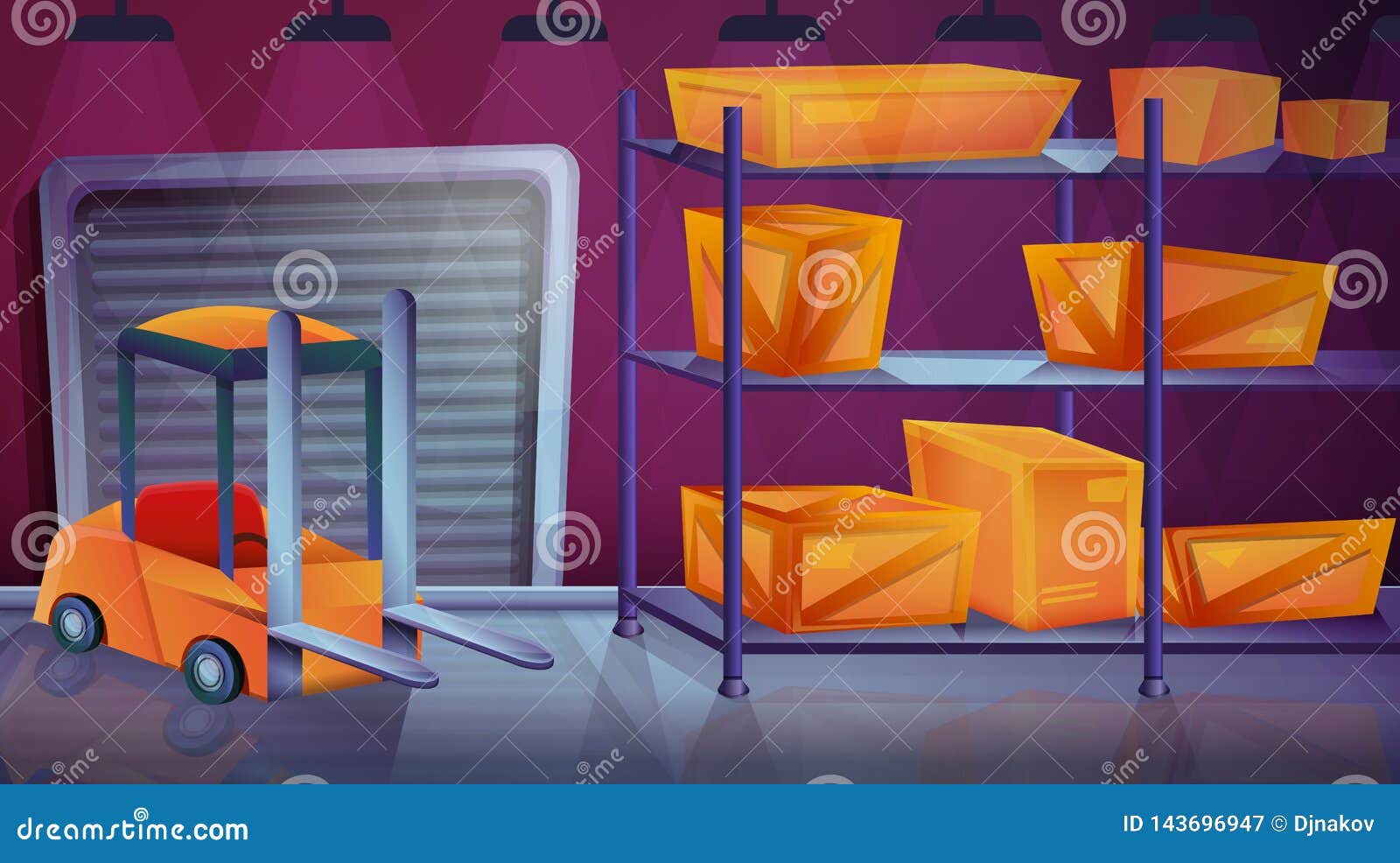 Cartoon Storage Room with Boxes, Vector Illustration Stock Vector -  Illustration of mail, capacity: 143696947