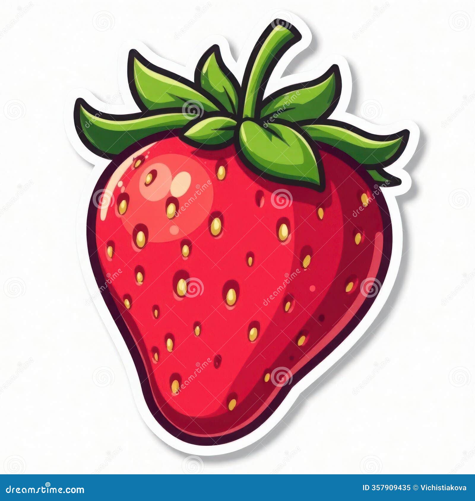 cartoon strawberry on white background