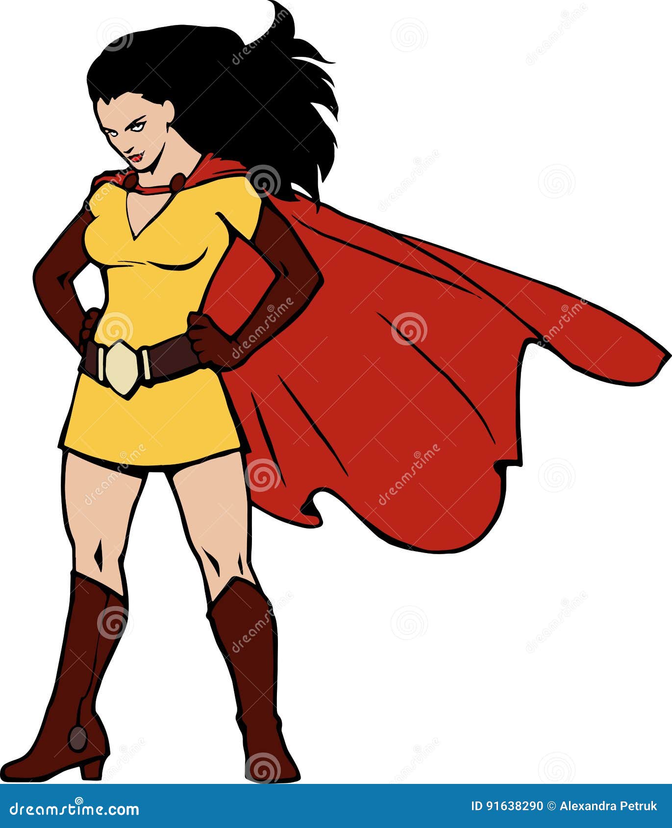 Cartoon strong woman stock vector. Illustration of girl - 91638290