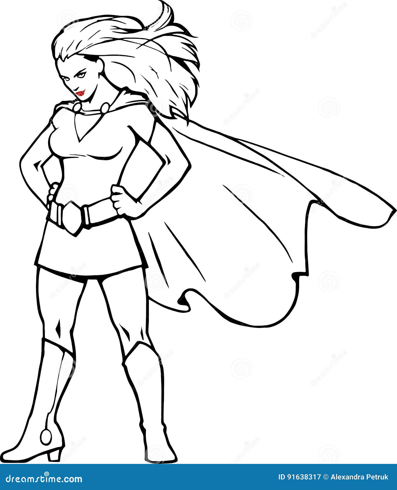 Cartoon strong woman stock vector. Illustration of woman - 91638317