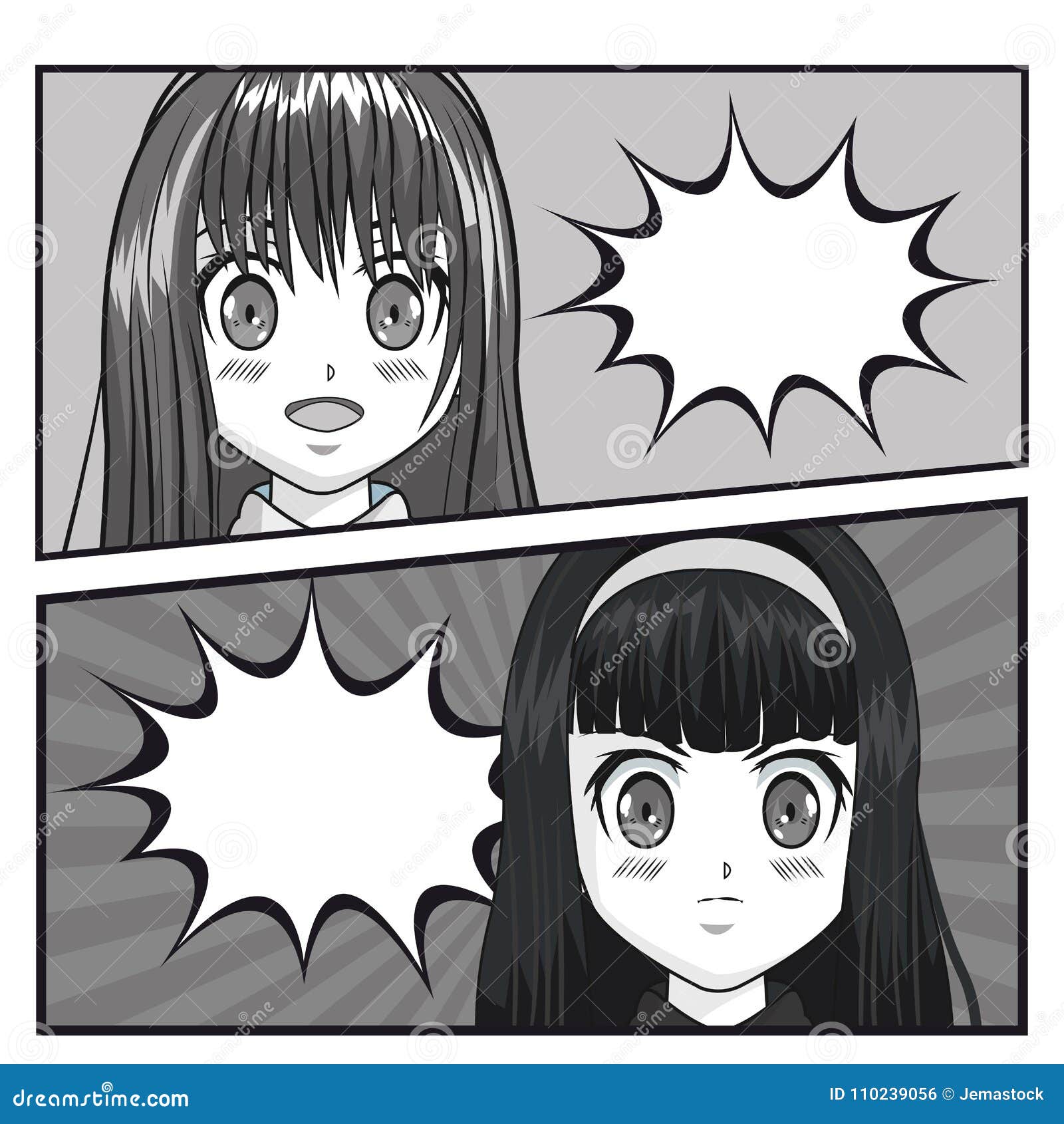 Manga cartoon girl design stock vector. Illustration of cute - 110239056