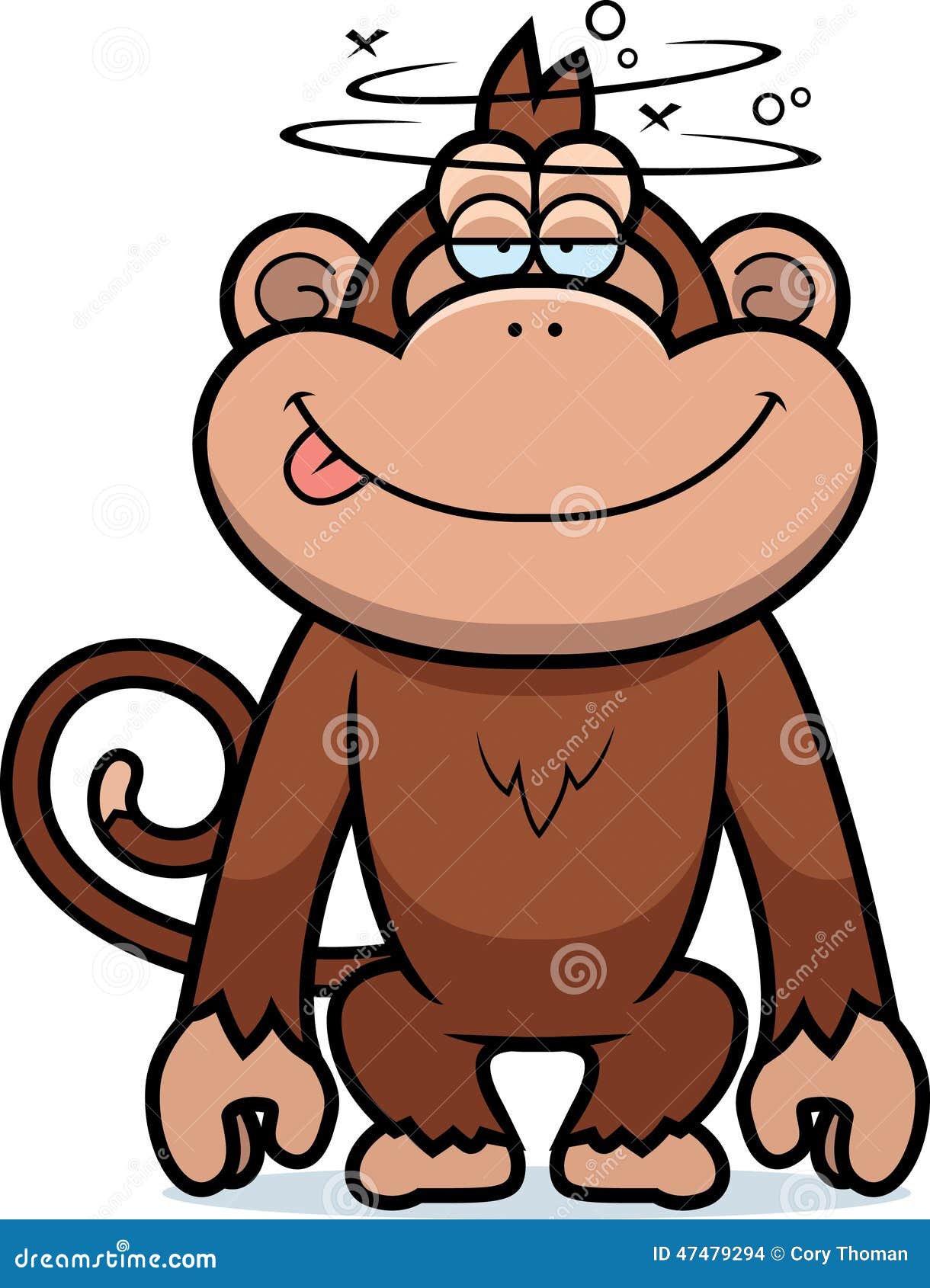 Cartoon Stupid Monkey stock vector. Illustration of cartoon - 47479294