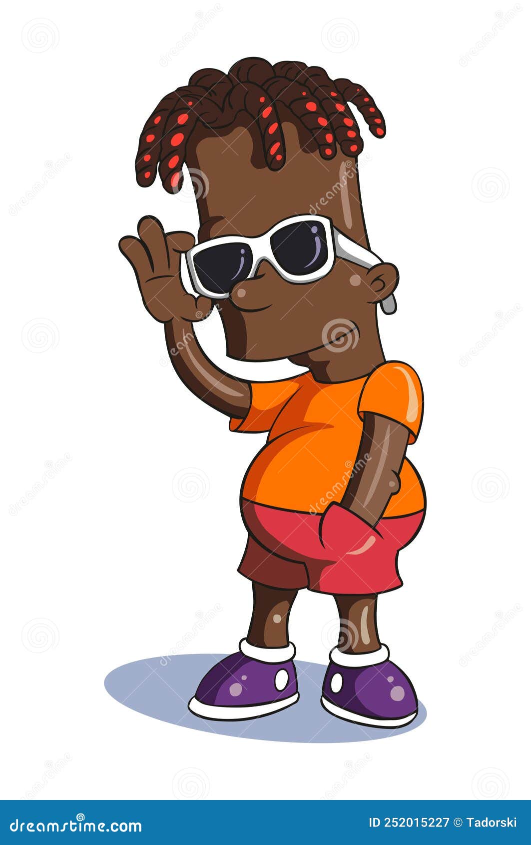 Cartoon Style Bart Simpson Character With The African Dreadlocks