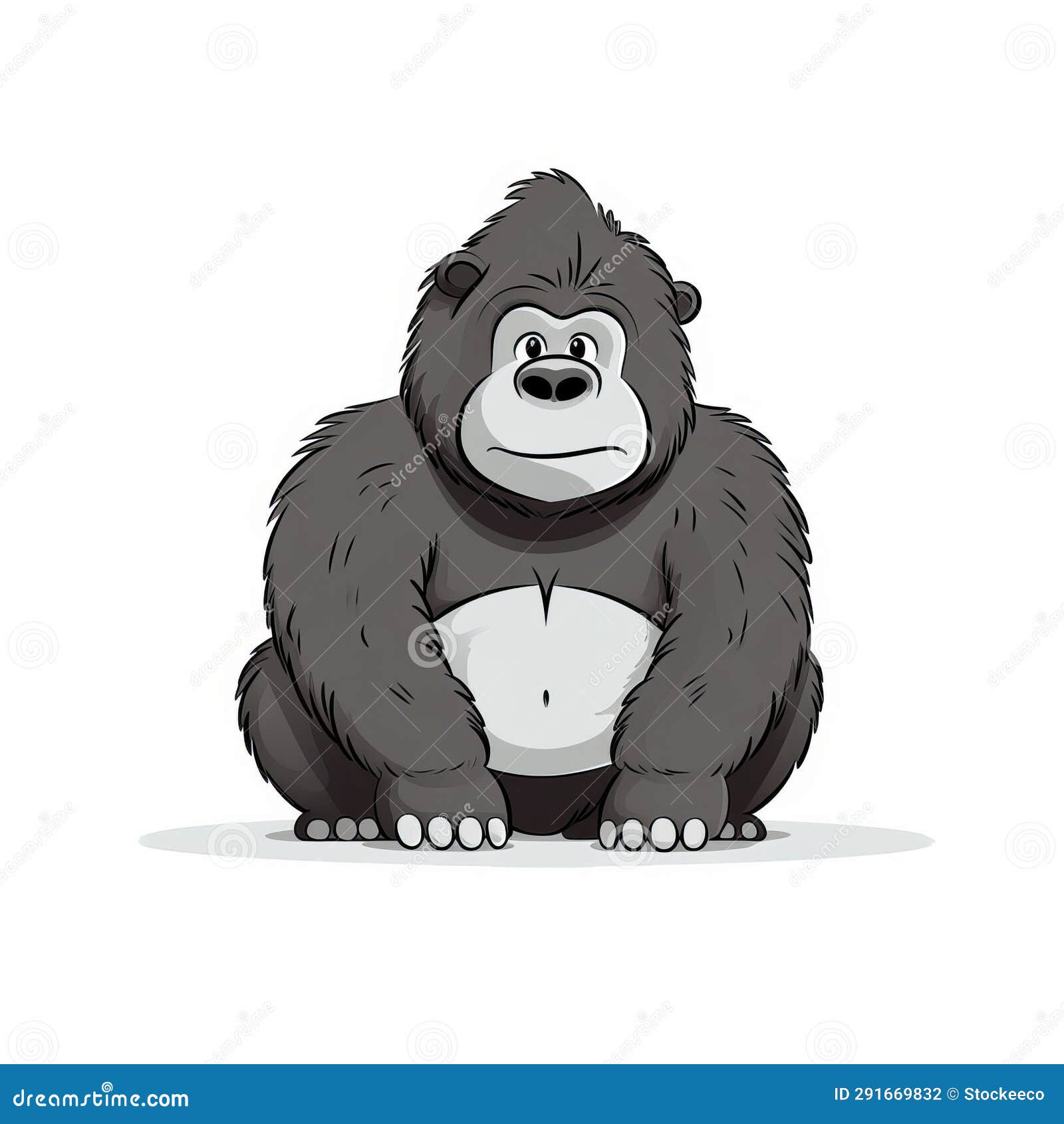 cute gorilla sitting down - animated s in frank cho style