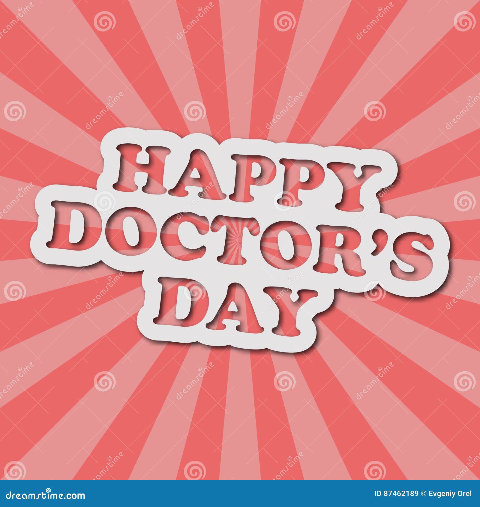 cartoon style card with text happy doctors day. greeting   .