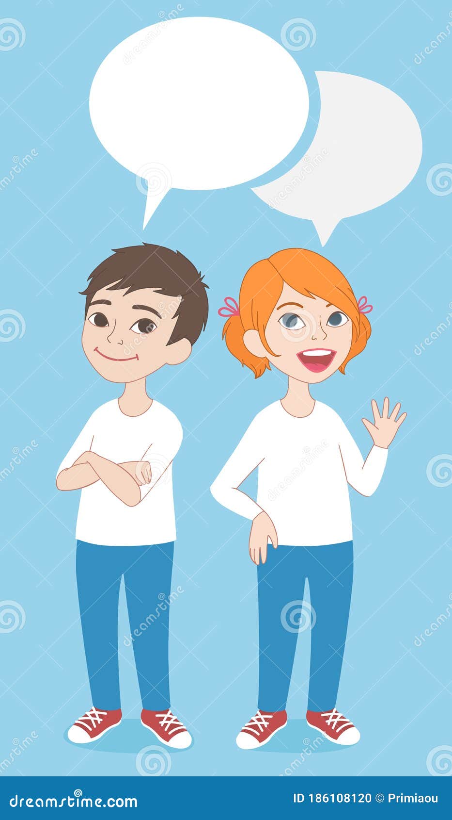 Cartoon Style Characters. Girl and Boy with Comics Speech Bubbles. Stock Vector - Illustration of face, comics: 186108120 Cartoon Style Characters. Girl and Boy with Comics Speech Bubbles. Stock Vector - Illustration of face, comics: 186108120