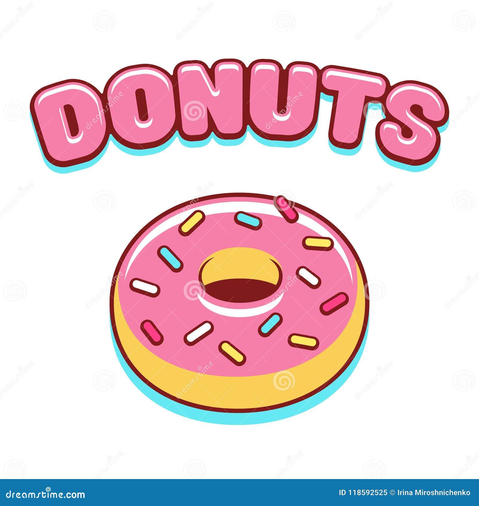 Cartoon donut illustration stock vector. Illustration of element - 118592525