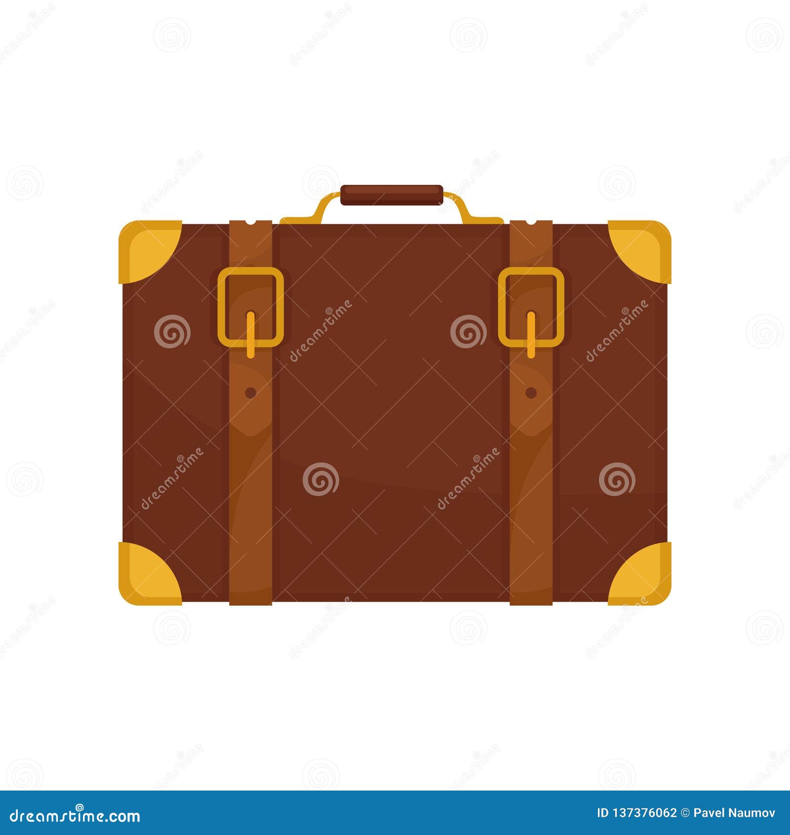Old Modern Leather Travel Bag Suitcase Stock Illustration