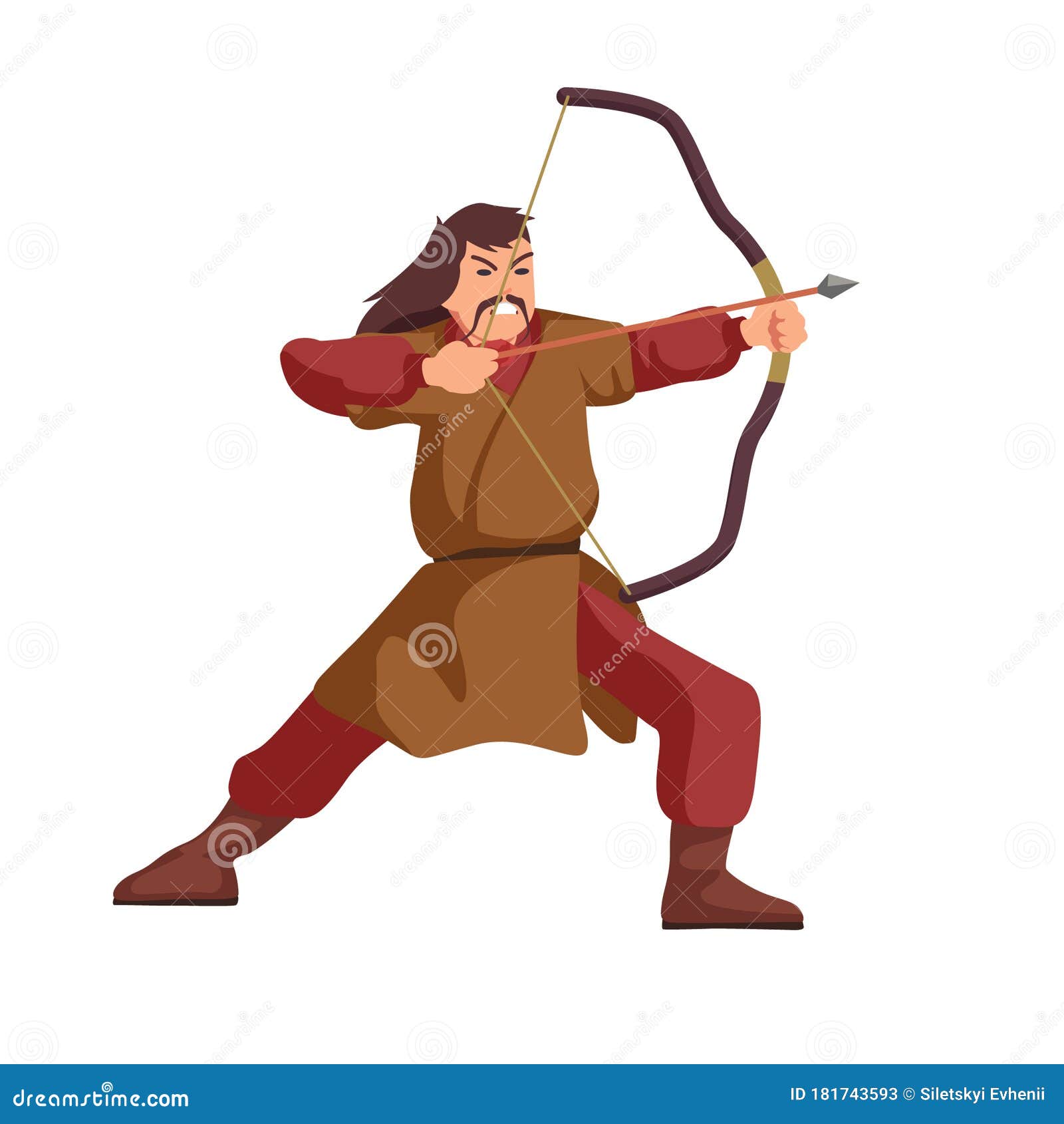 Cartoon Style Illustration of a Medieval Archer Aiming Stock Vector -  Illustration of national, politics: 181743593