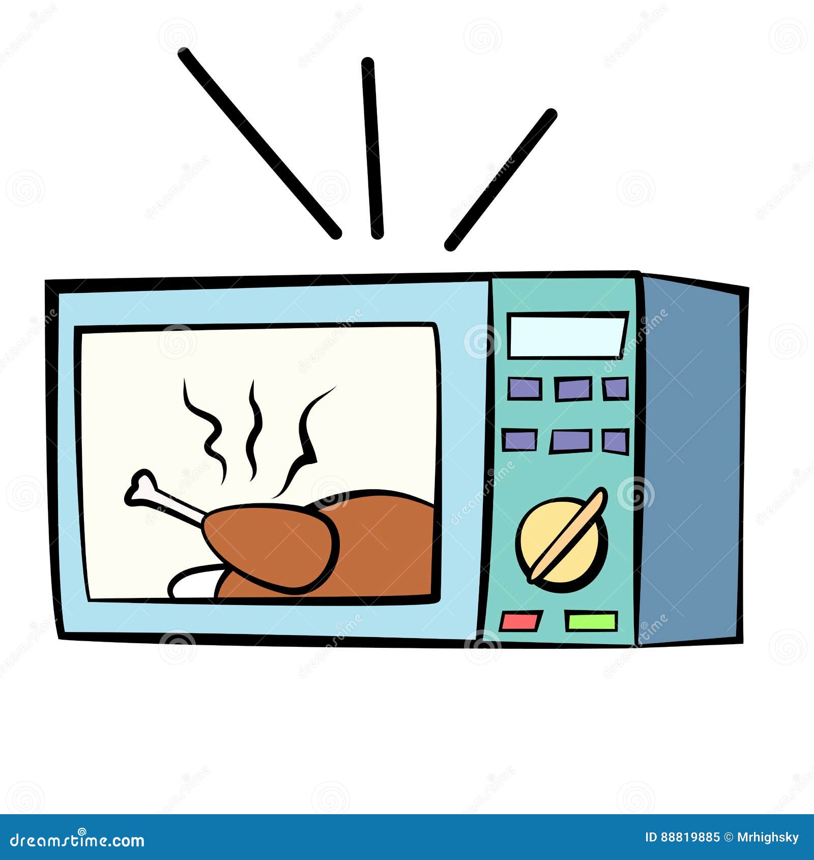 Cartoon Style Mocrowave Oven Stock Vector - Illustration ...