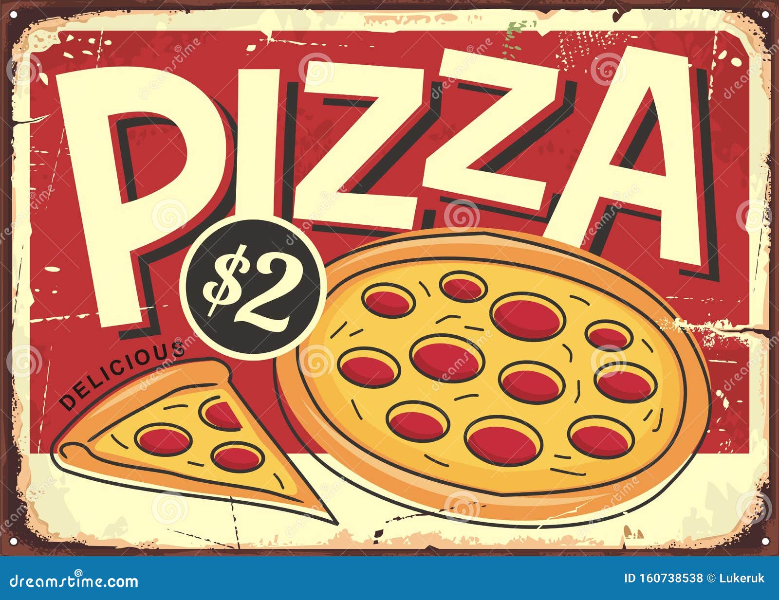 Retro Pizza Sign Stock Illustrations – 6,640 Retro Pizza Sign