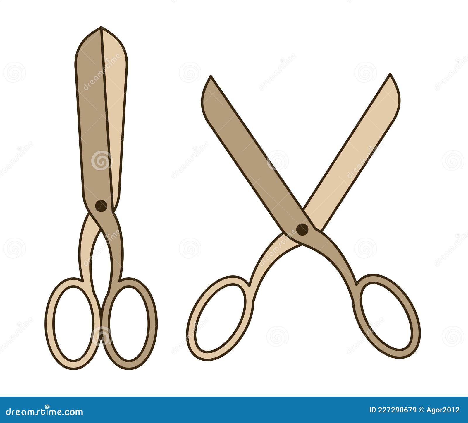 Cartoon Style Scissors Open and Closed Stock Vector - Illustration of  vector, metal: 227290679