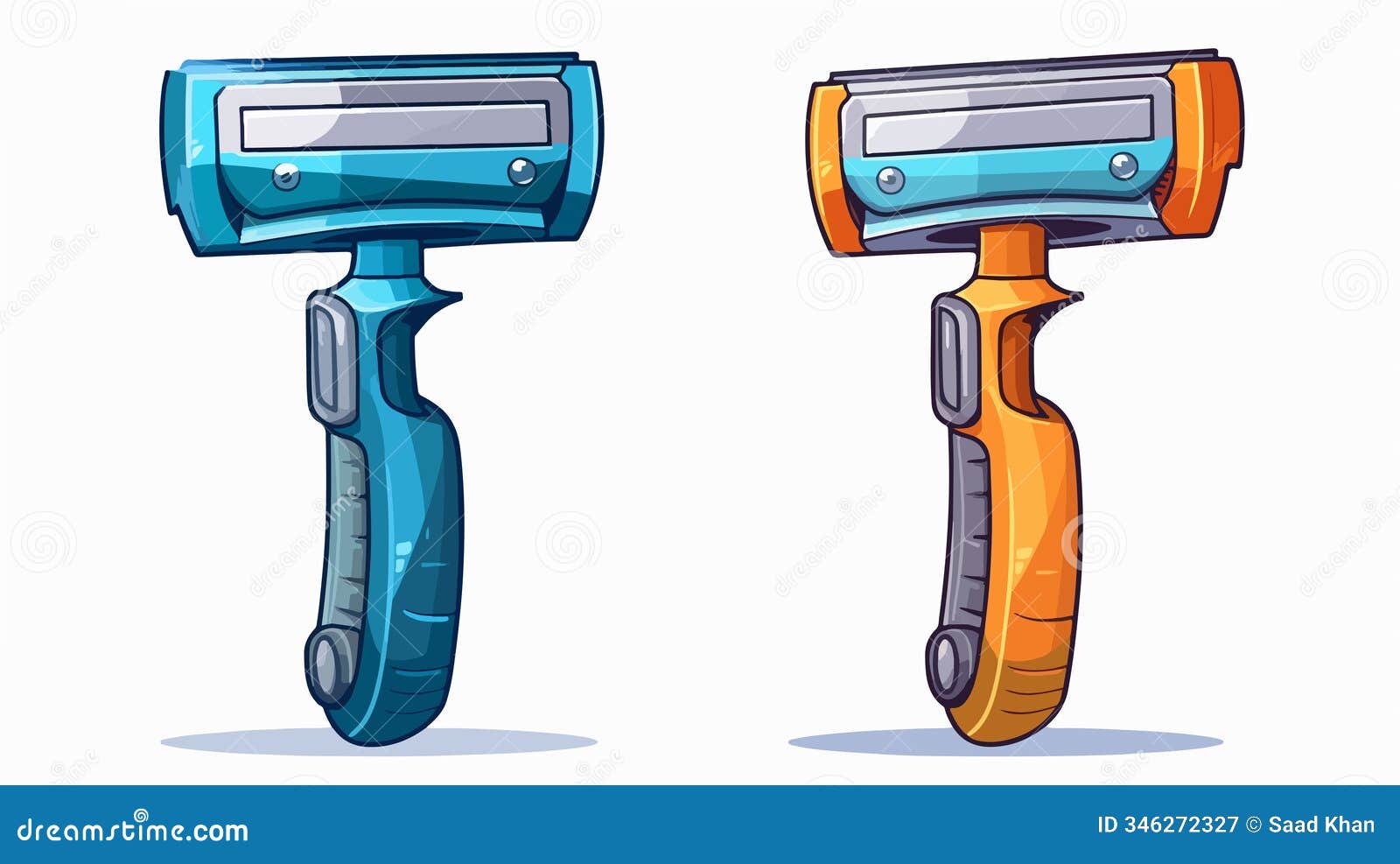razor and razor  drawing cartoon