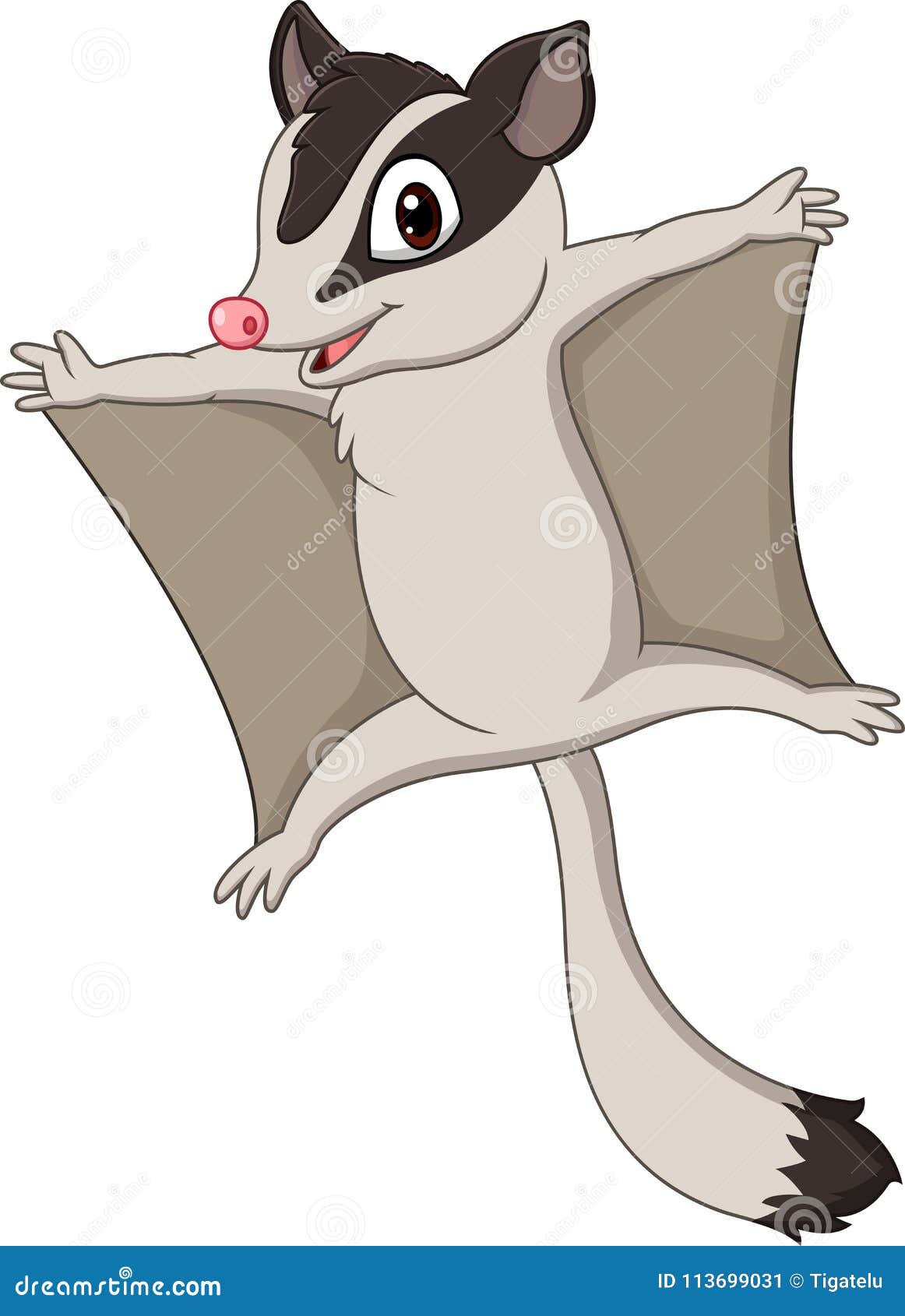 cartoon sugar glider gliding