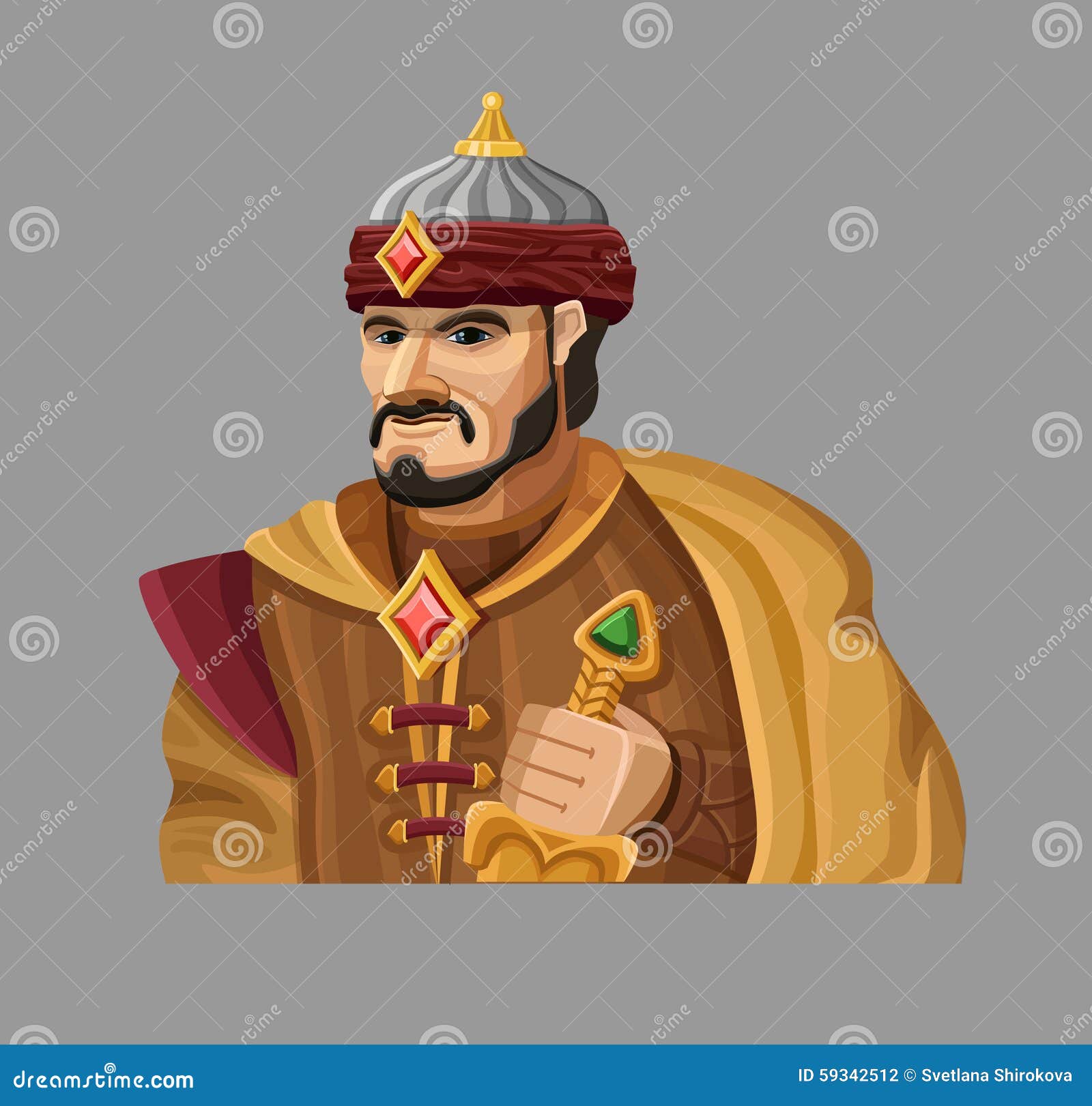 cartoon sultan in gold