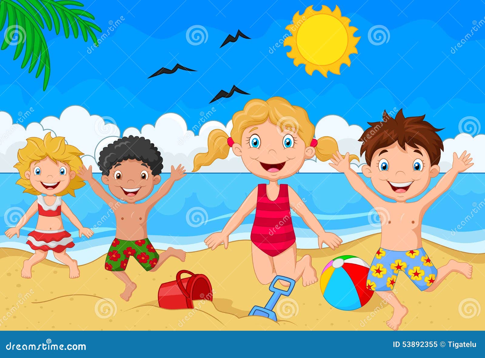 Cartoon Summer Day Stock Vector  Image: 53892355