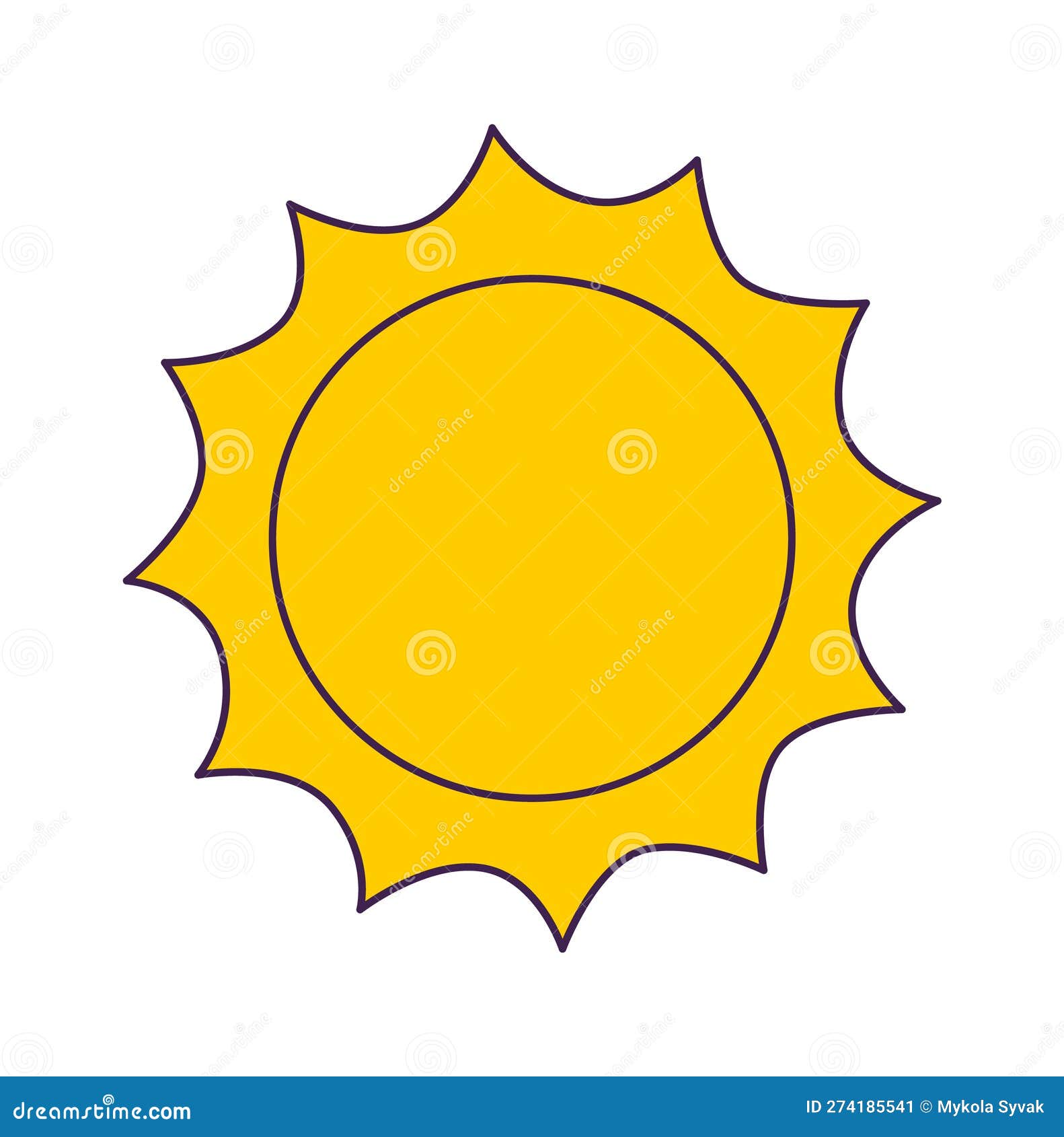 Cartoon Sun Icon stock vector. Illustration of vector - 274185541