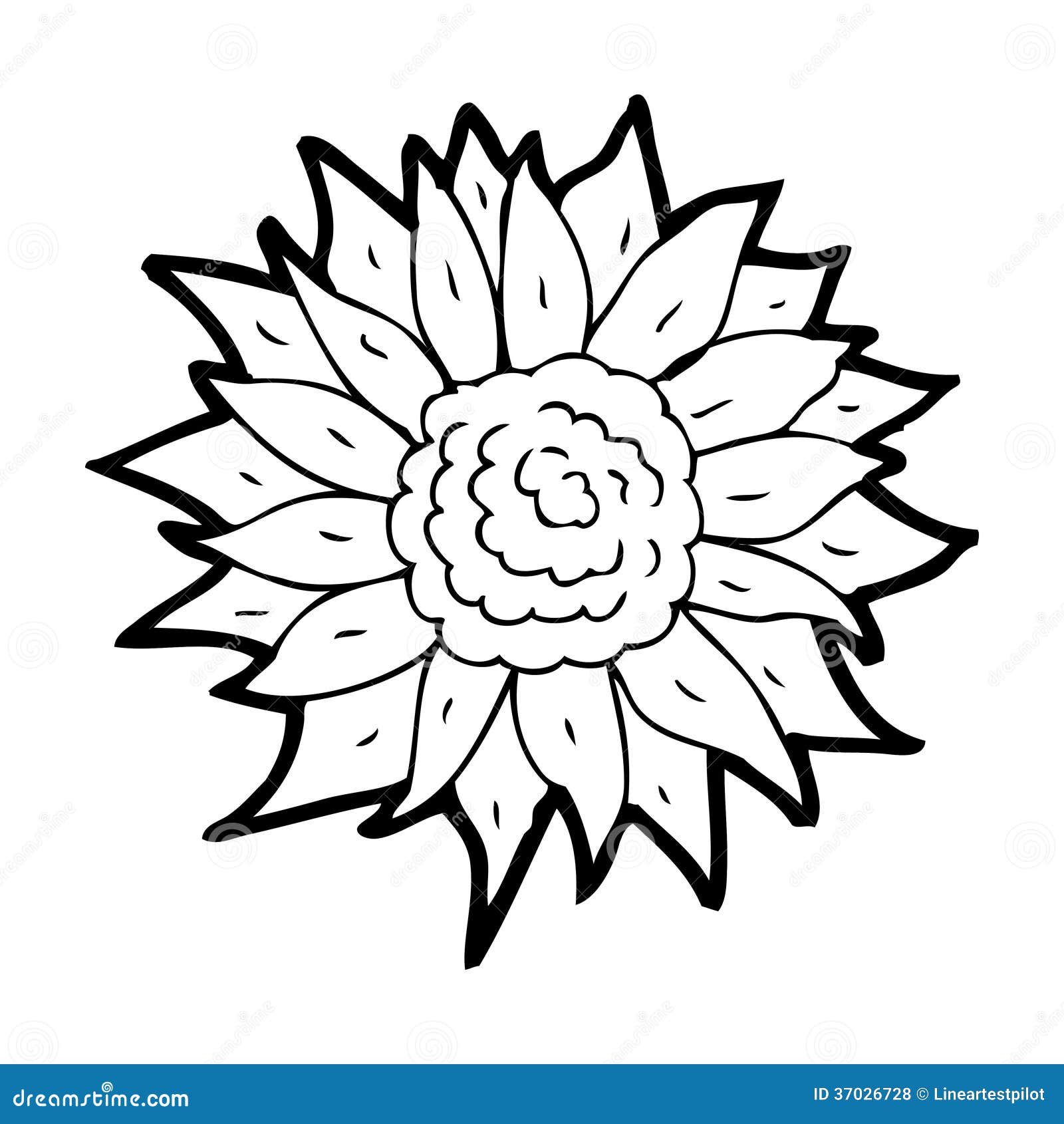 Cartoon sunflower stock illustration. Illustration of drawn - 37026728