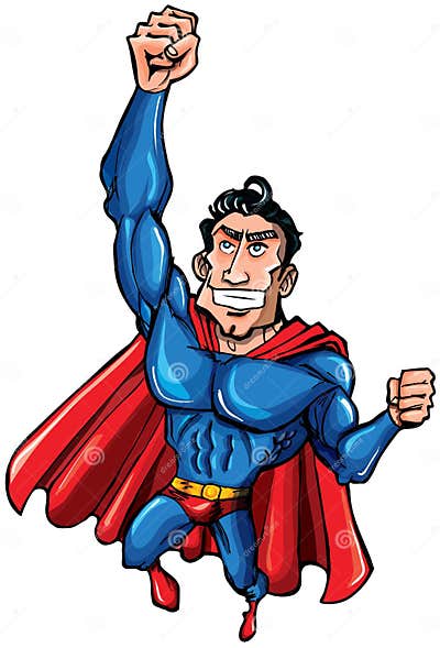 Cartoon Superman with Huge Chest Stock Vector - Illustration of ...