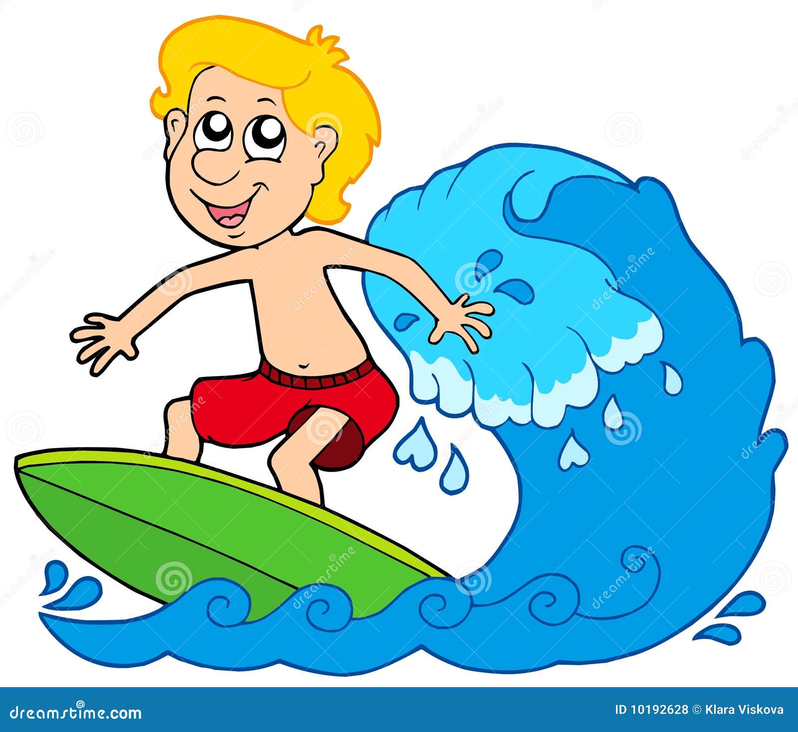 Cartoon surfer boy stock vector. Illustration of activity 10192628