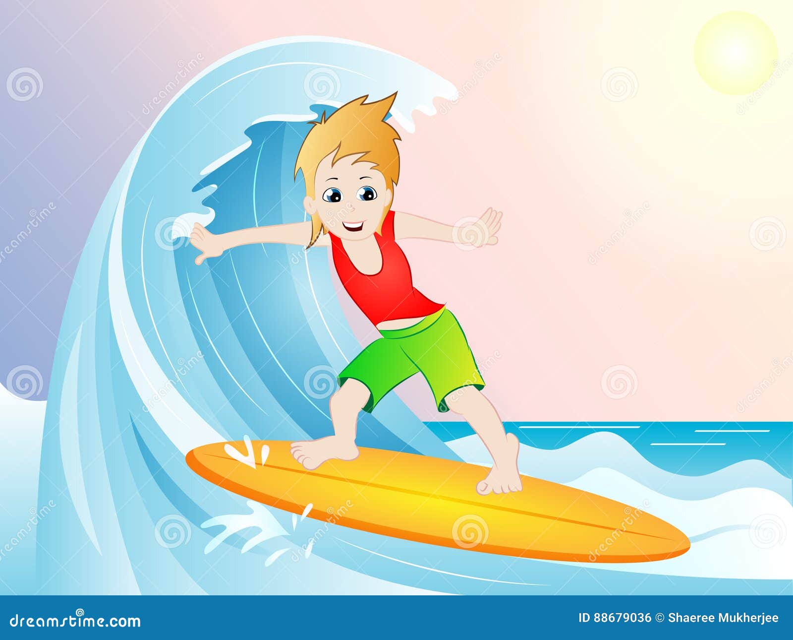 Cartoon Surfer Clip Art Stock Vector Illustration Of Vector