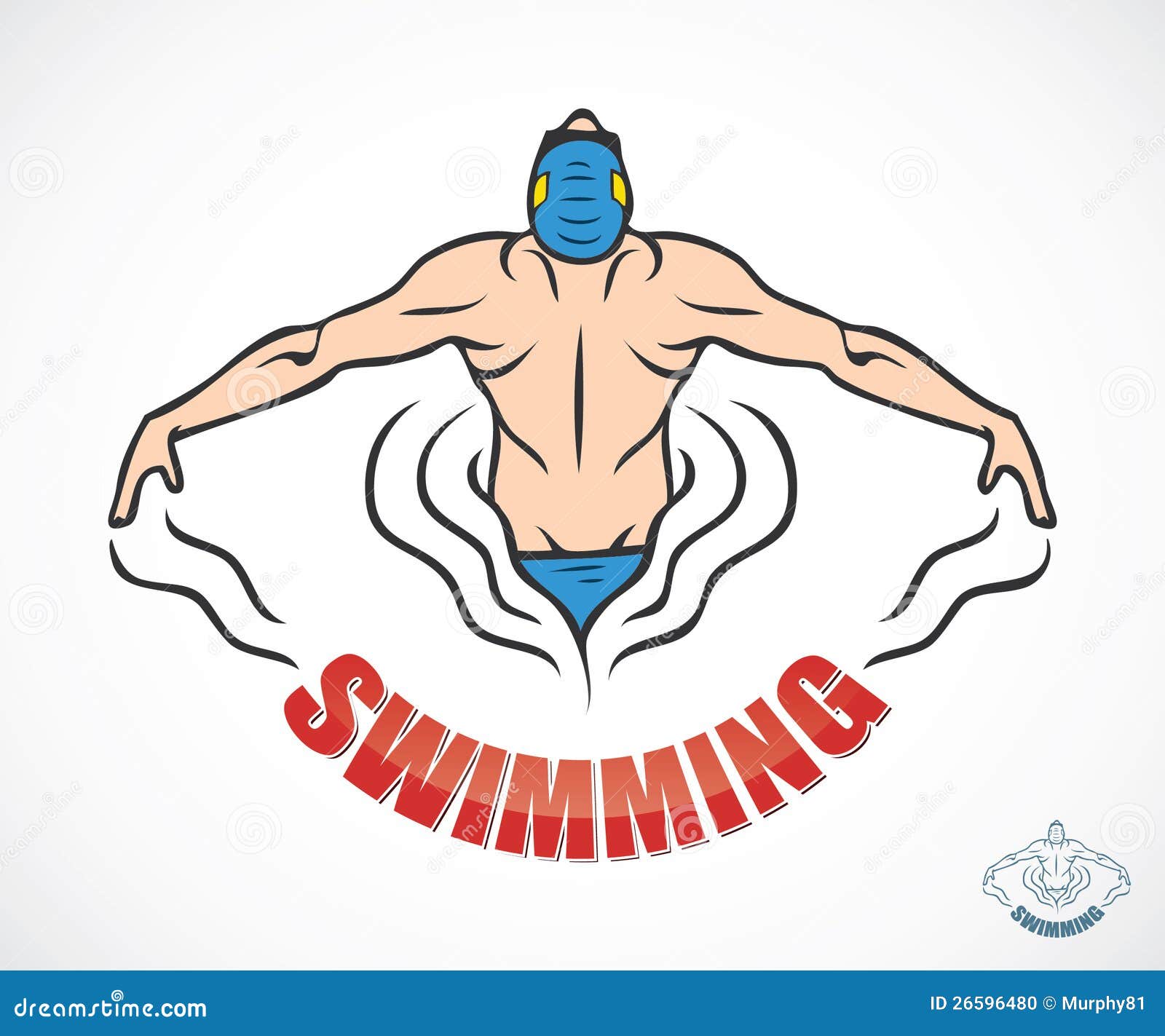 Cartoon swimmer stock vector. Illustration of energy - 26596480