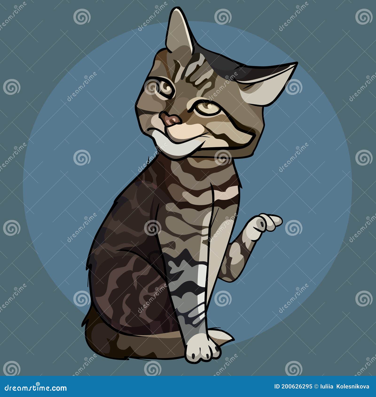 Cartoon Tabby Kitten Animal Character Coloring Page | CartoonDealer.com ...