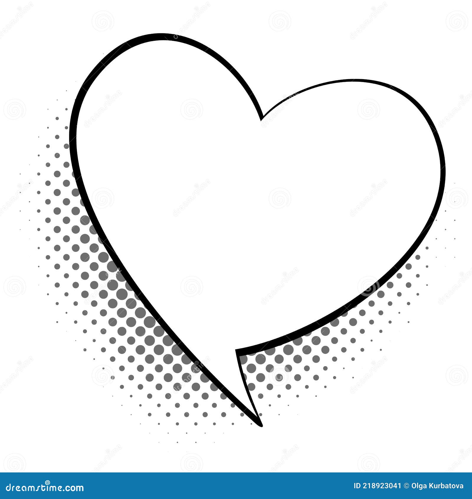 Cartoon Talking Heart. Comic Speech and Thought about Love Bubble