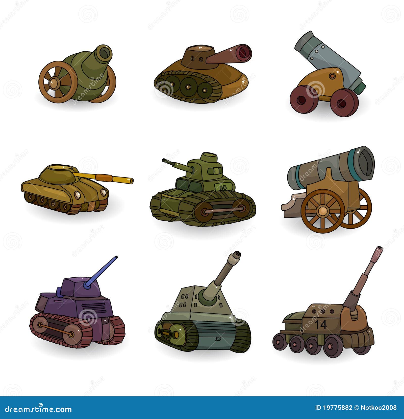 Cartoon Tank/Cannon Weapon Set Icon Stock Vector - Illustration of attack, machine: 19775882 Cartoon Tank/Cannon Weapon Set Icon Stock Vector - Illustration of attack, machine: 19775882