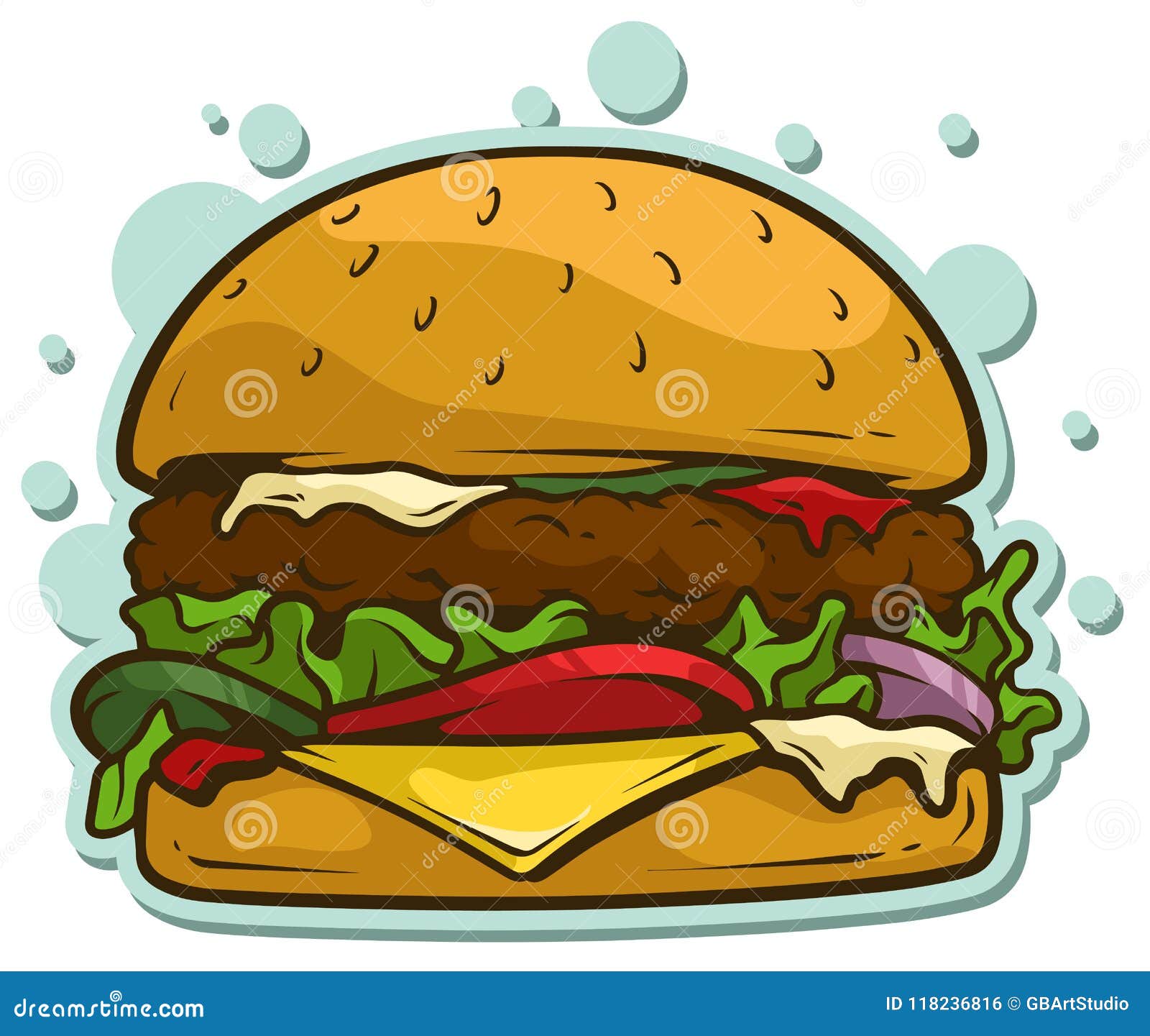 Burger Sandwich burger - Hamburger - Sticker