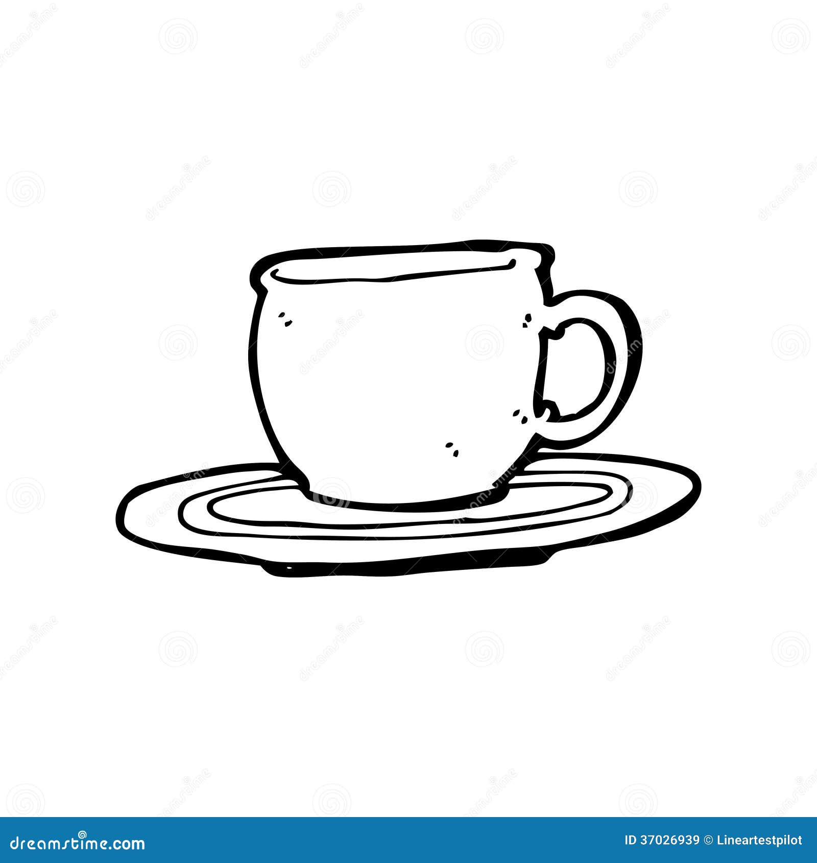Cartoon tea cup stock illustration. Illustration of doodle 37026939