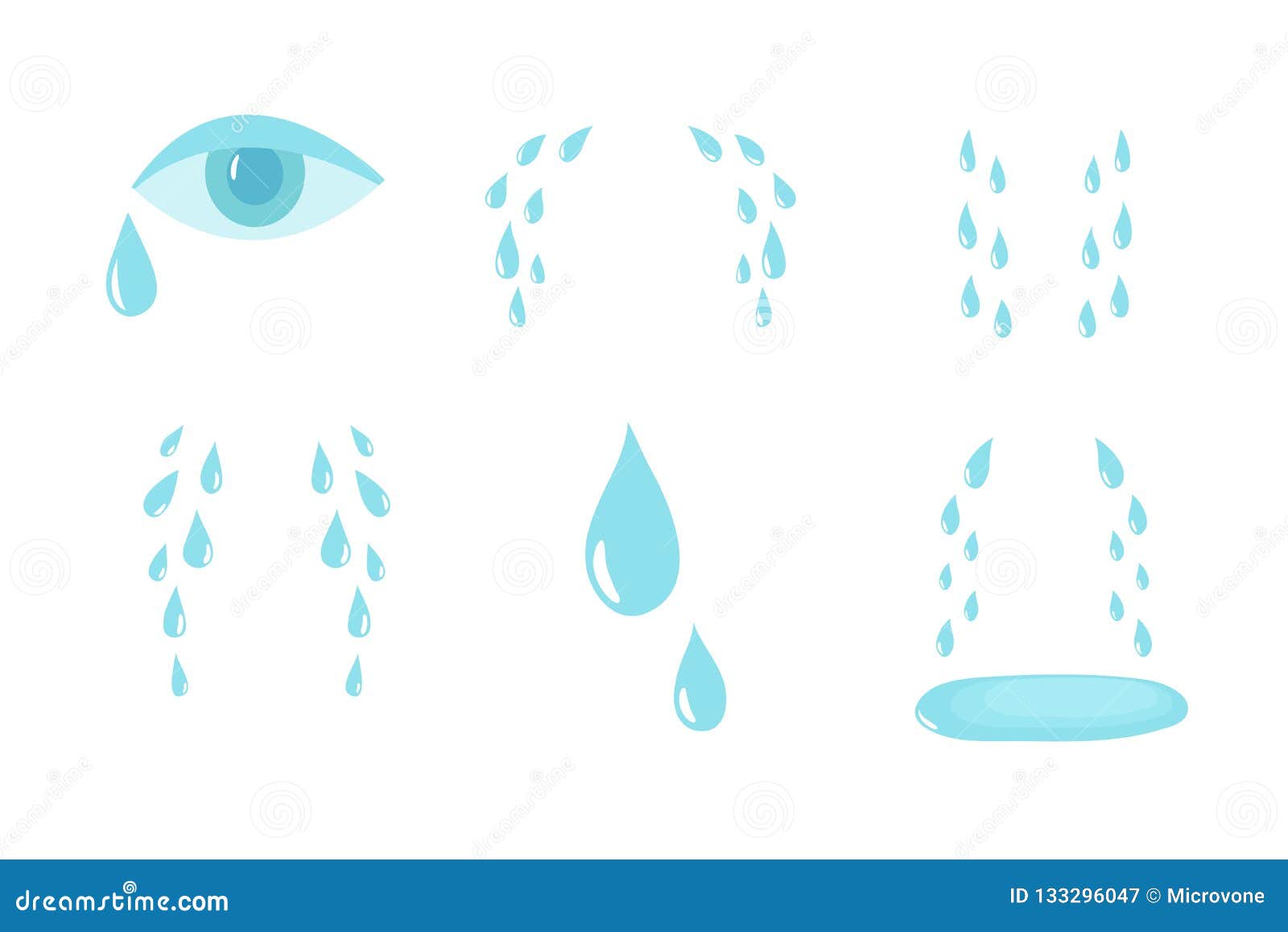 Premium Vector Cartoon tear drops icon sorrow cry streams tear blob crying  fluid falling blue water drops isolated vector for sorrowful character  weeping expression wet grief droplets, tears 